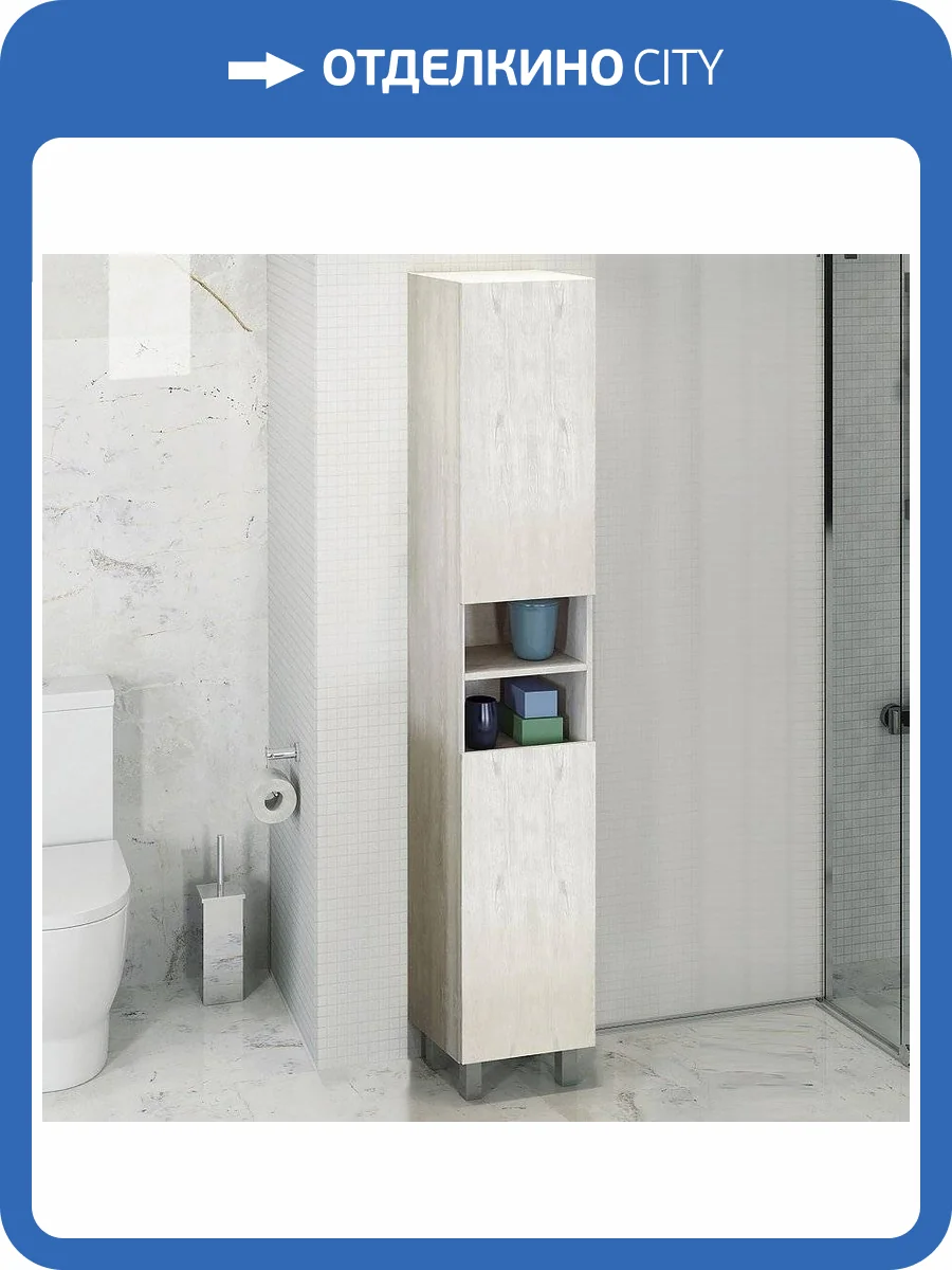 Шкаф-пенал Comforty Верона 35 H напольный, дуб белый фото 7