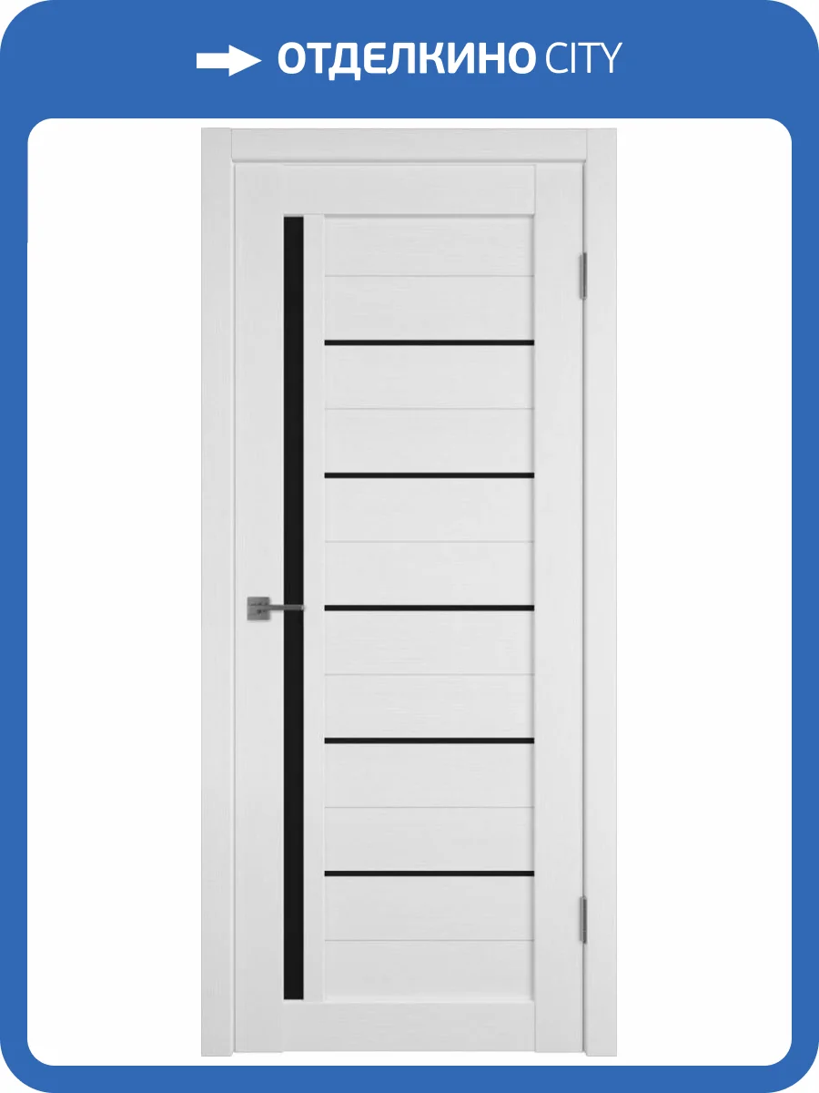 Межкомнатная дверь Владимирская Фабрика Дверей Atum 1 Snow стекло Black Gloss 800x2000 фото 2