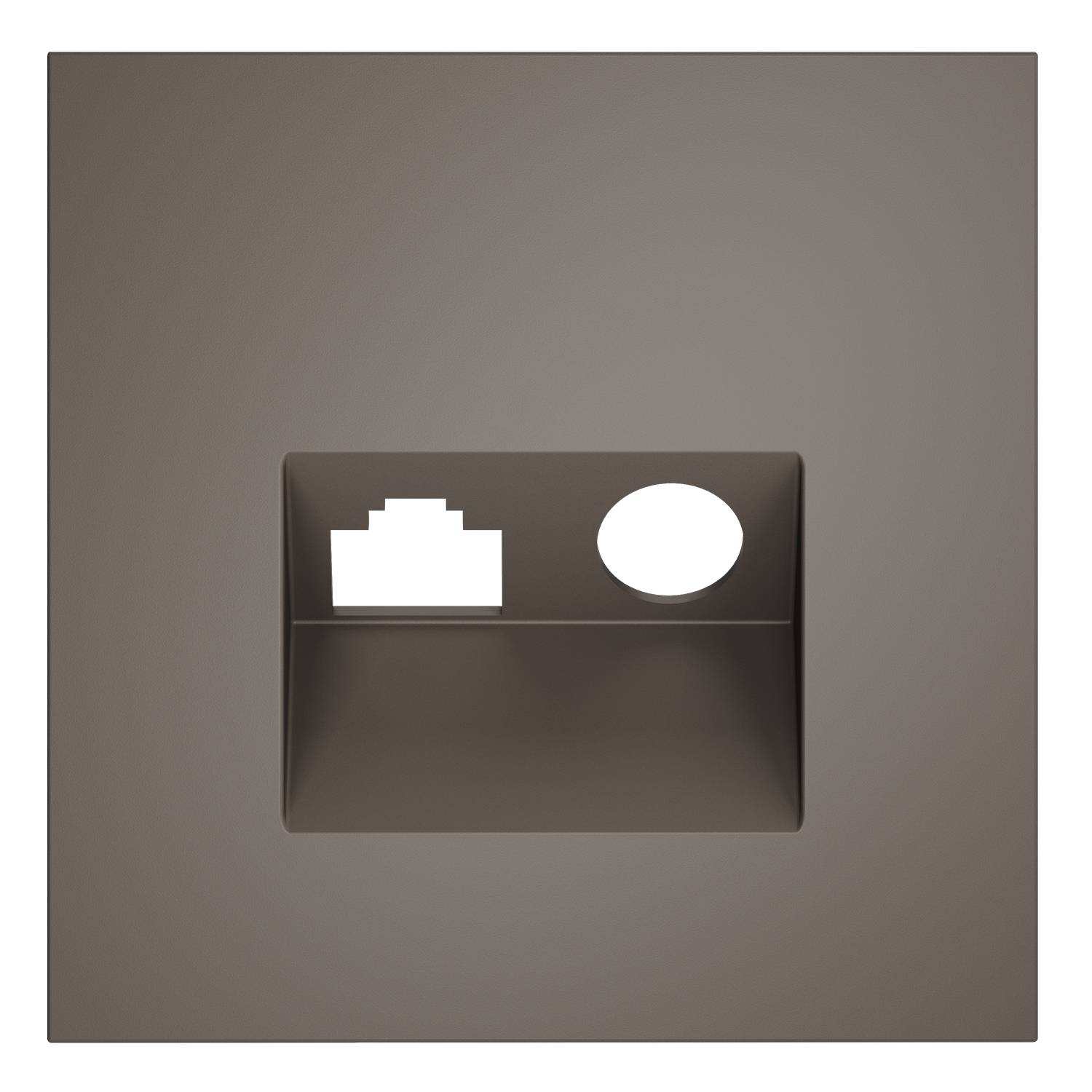 Лицевая панель для ТВ-розетки+Ethernet RJ45 Voltum S70 VLS002714 капучино фото 2