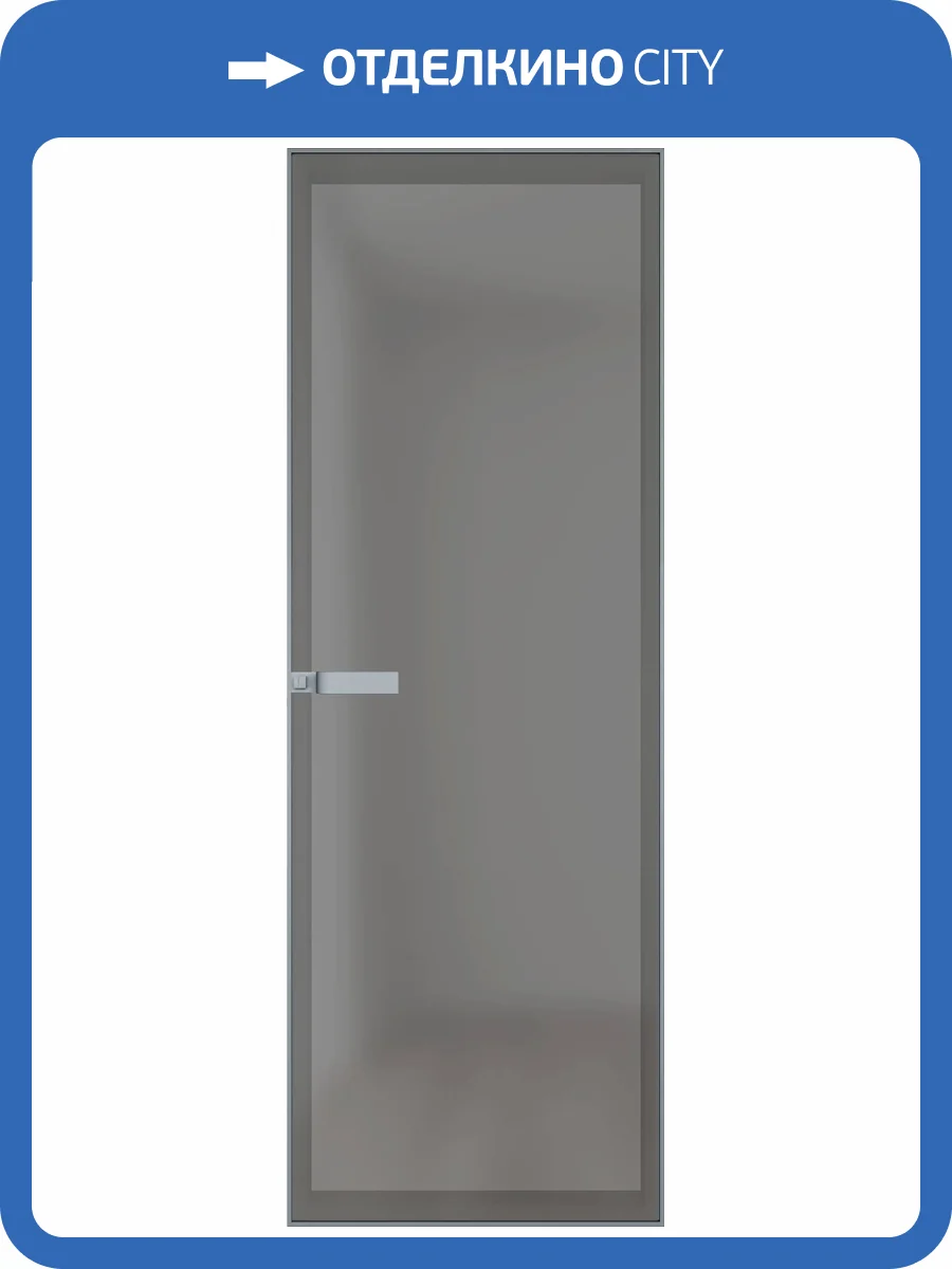 Межкомнатная дверь Profil Doors 1 AGN цвет профиля Серебро, стекло безопасное 4 мм иней графит 800x2000 фото 2