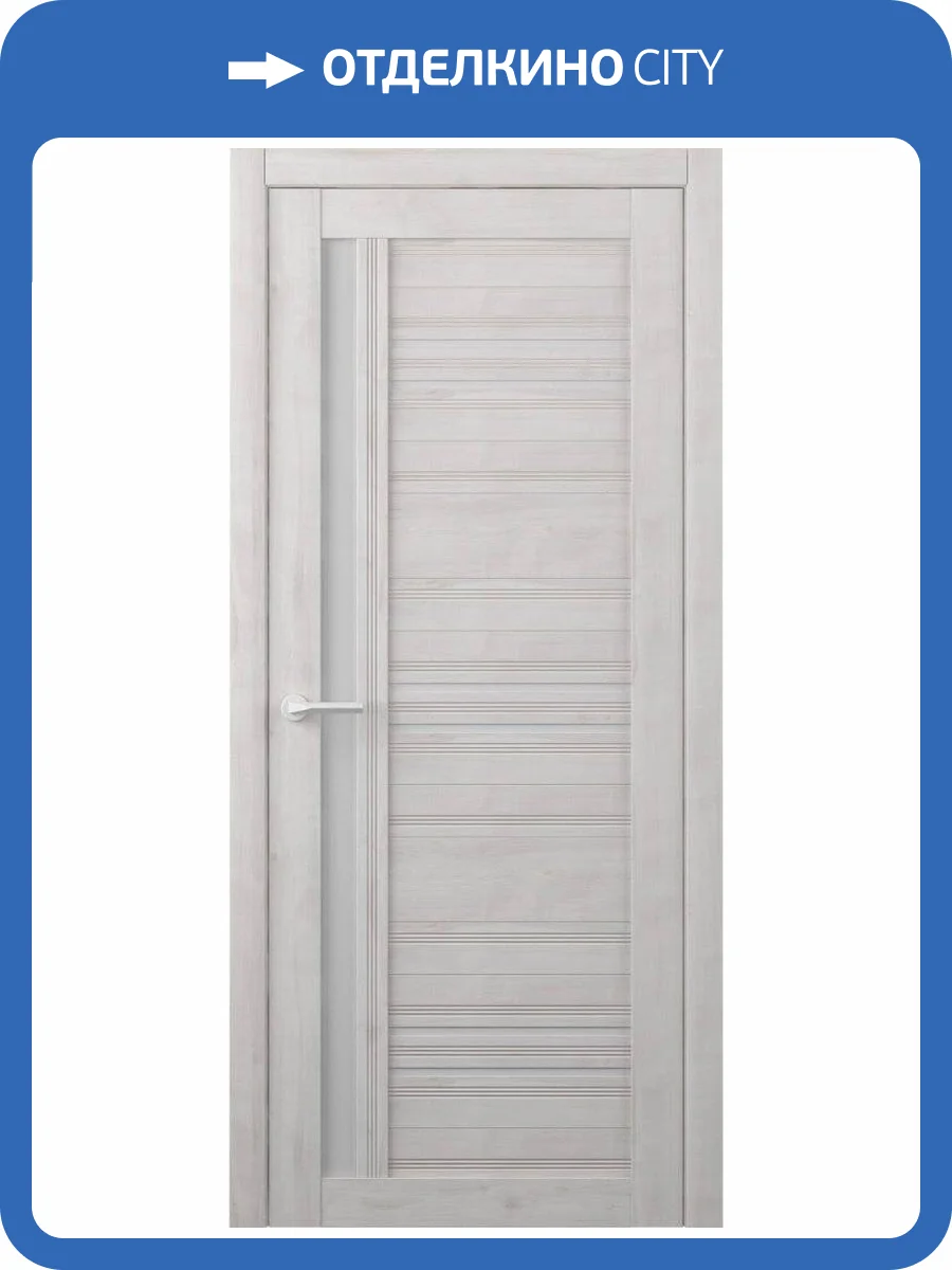 Межкомнатная дверь Albero Невада остеклённая жемчужный 600x2000 фото 2