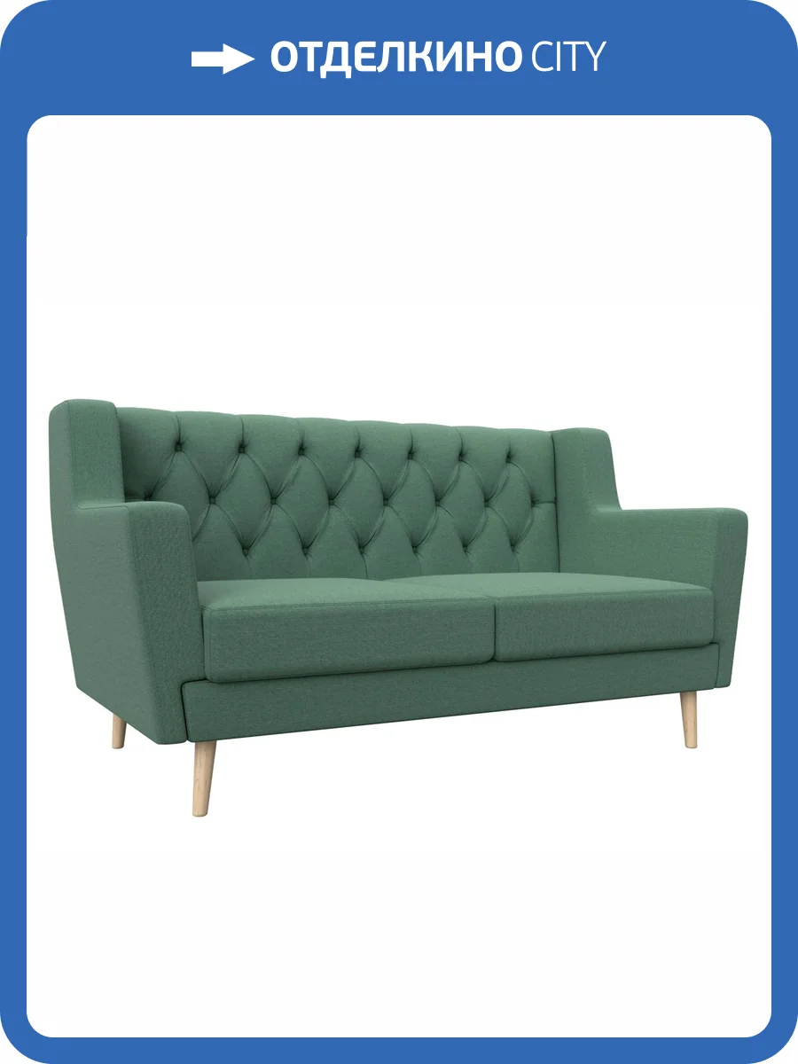 Кухонный прямой диван Лига Диванов Брайтон 2 Люкс 123183 амур зеленый фото 7