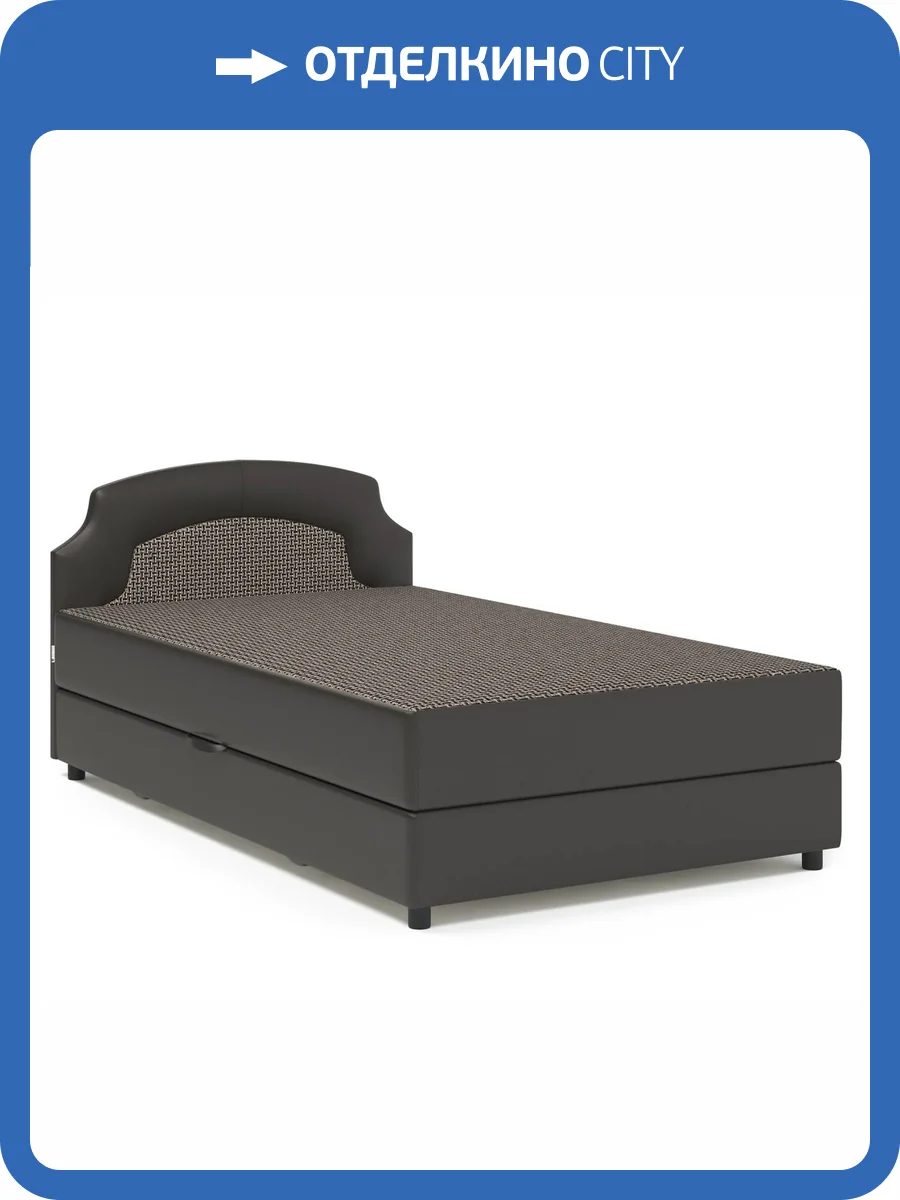 Кровать-тахта Шарм-Дизайн Шарм 104210615 120x198 корфу коричневый и экокожа шоколад фото 5