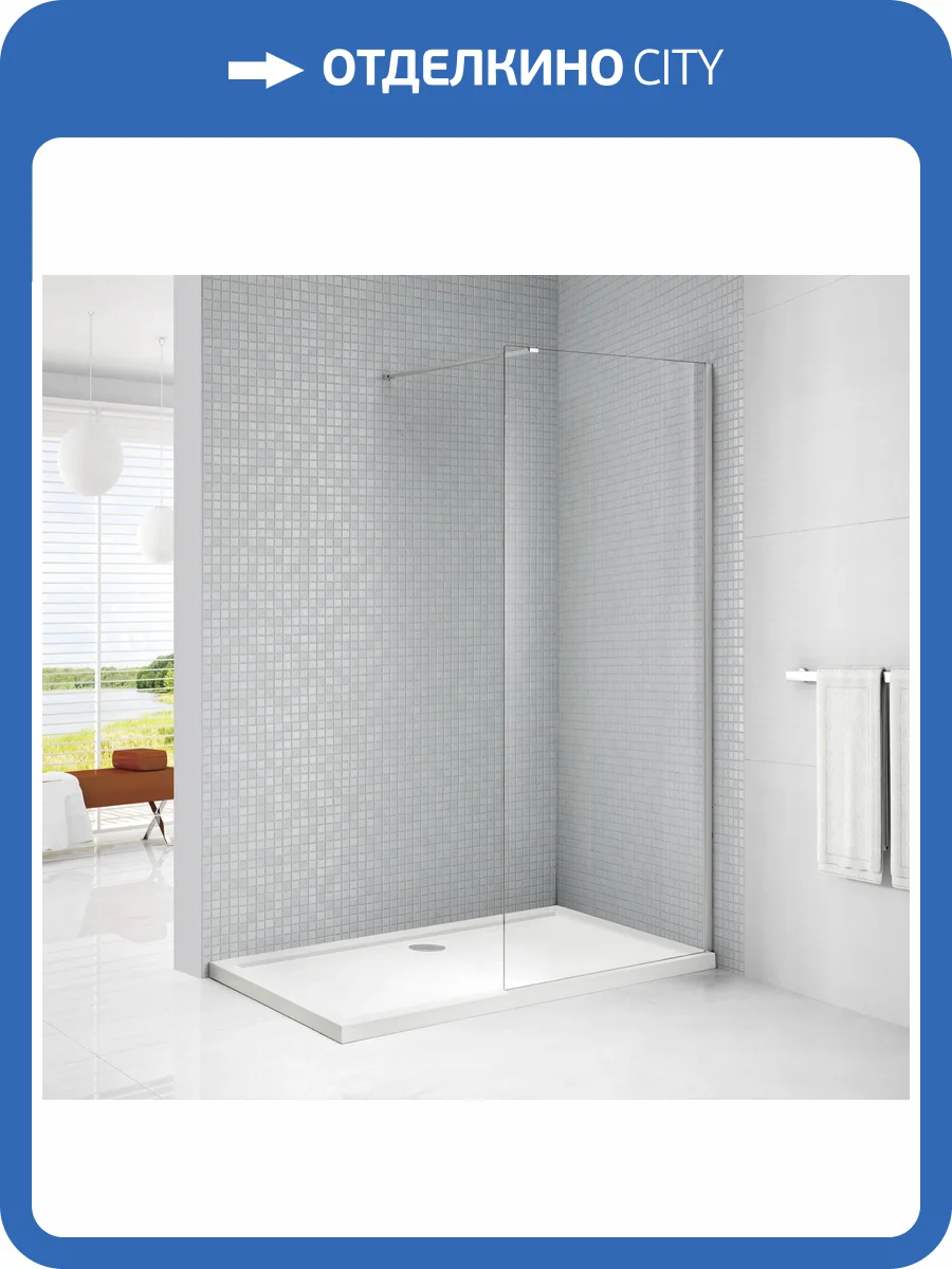 Душевая перегородка Cezares LIBERTA-L-1-70-C-Cr профиль хром, стекло прозрачное, 70x195 фото 2