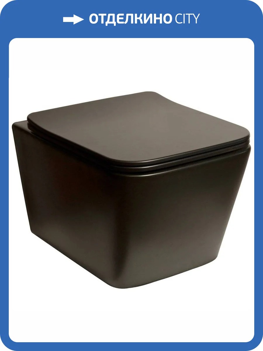 Унитаз подвесной SantiLine SL-5004MB безободковый, с крышкой-сиденьем микролифт фото 7