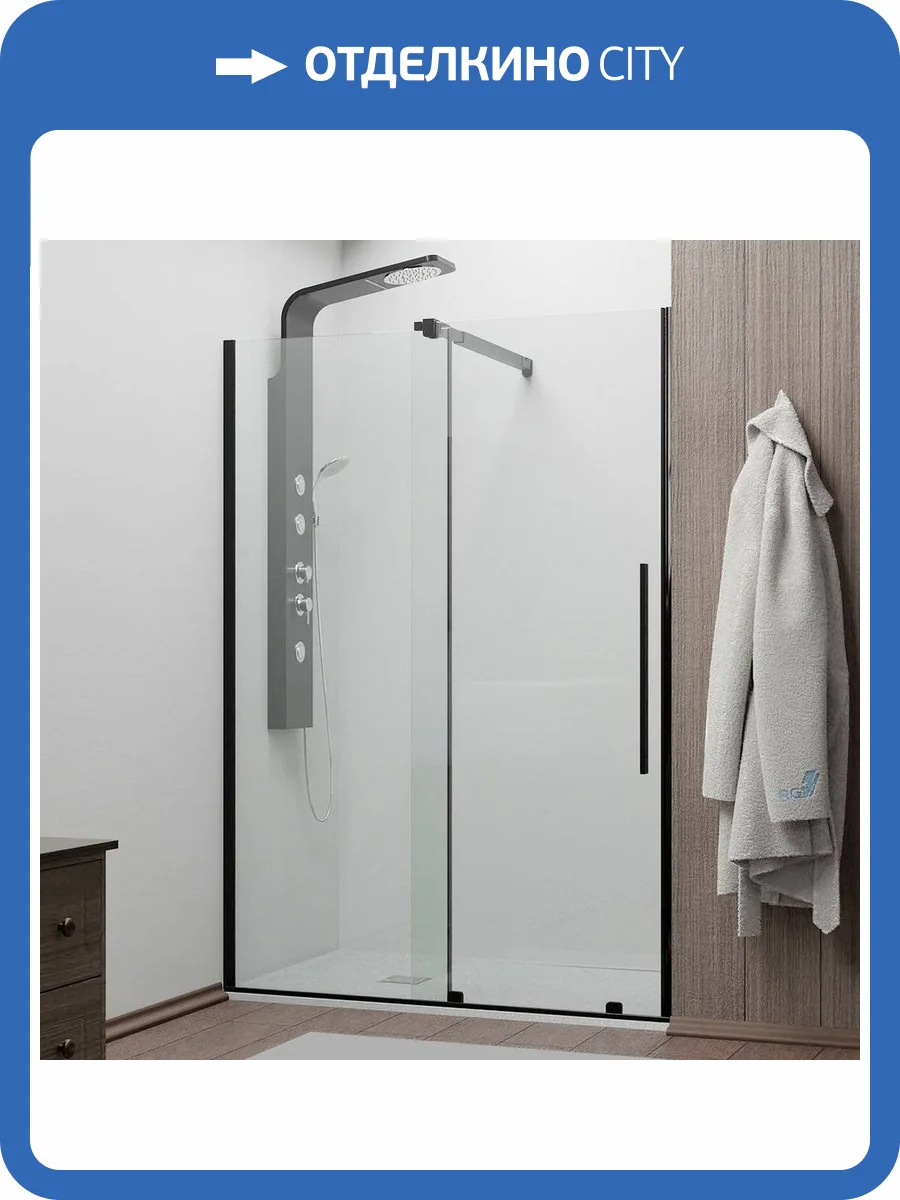 Душевая дверь в нишу RGW Tornado 41071812-14 120х195, профиль черный фото 4