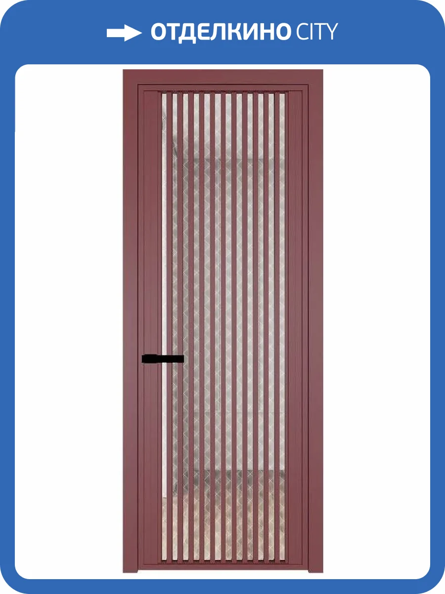 Межкомнатная дверь Profil Doors 3 AGP цвет профиля Красный антрацит, стекло безопасное 6 мм ромб белый 700x2000 фото 2