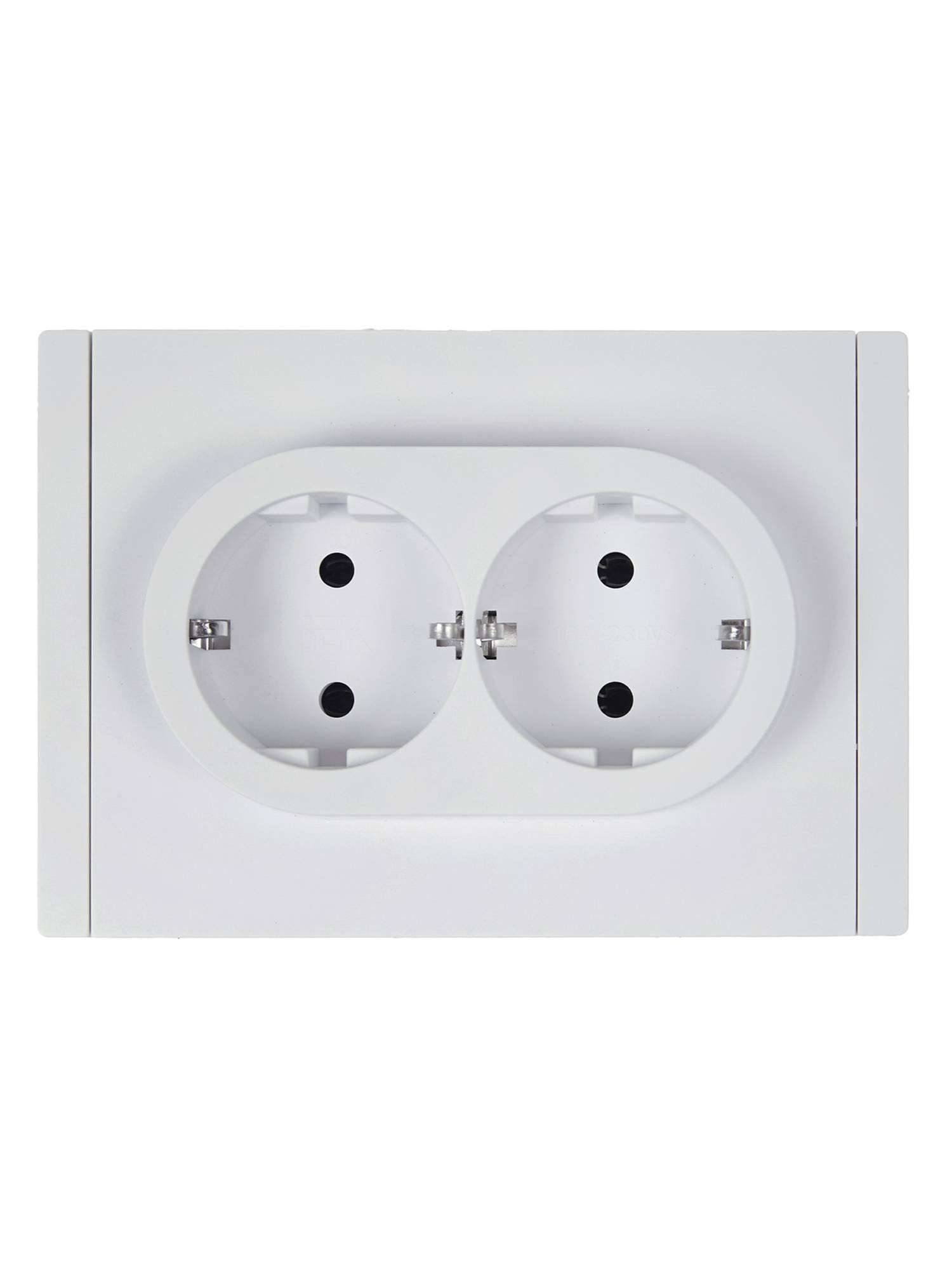 Розетка 2-местная с заземлением IEK Forte&Piano FP-R21-16-1-K01 белый фото 4