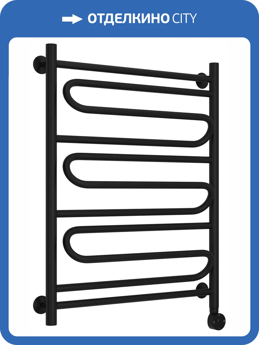 Полотенцесушитель электрический Стилье Формат 12 Тп ПZП 21, матовый чёрный, 800х600 фото 6