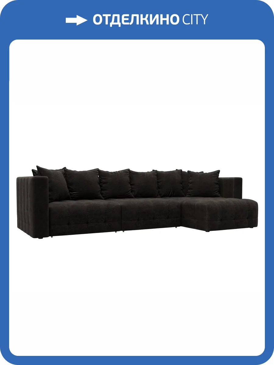 Диван угловой Лига Диванов Лига-052 НПБ Лонг 128834 BRUT 17 коричневый, угол универсальный фото 10