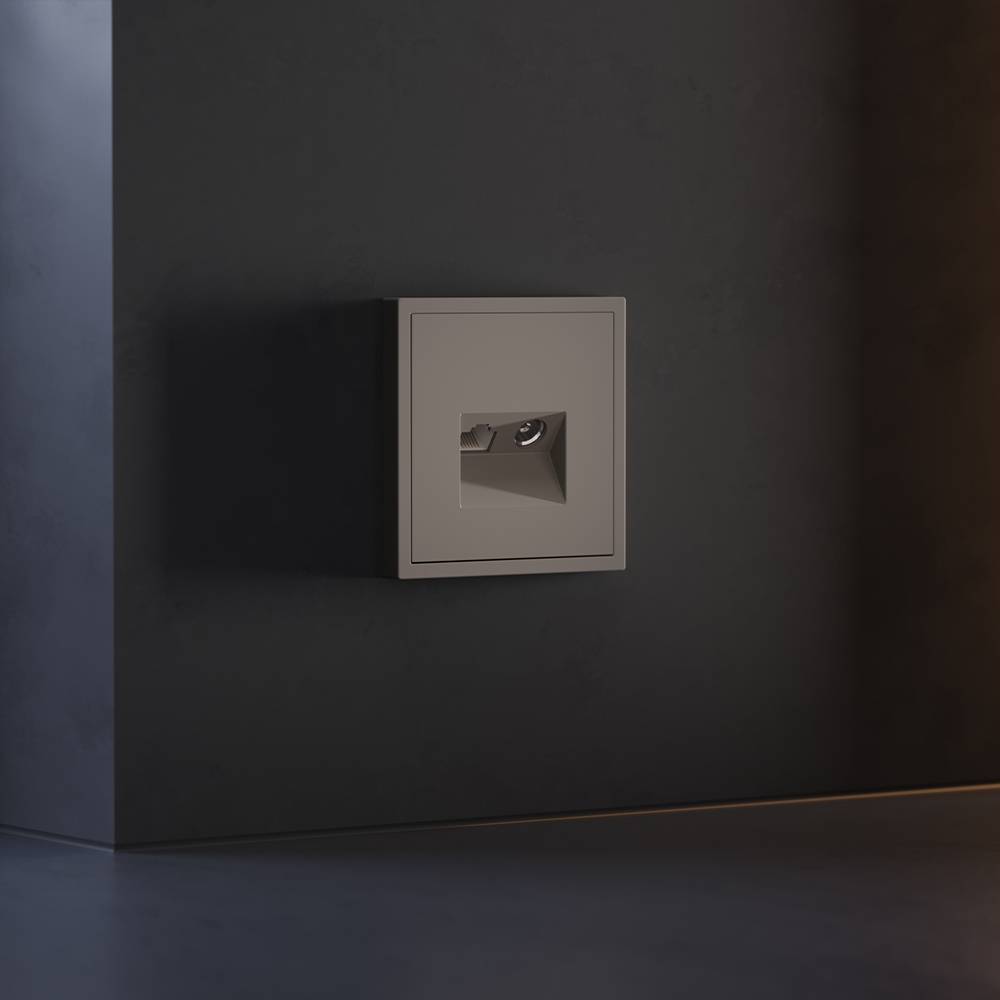 Лицевая панель для ТВ-розетки+Ethernet RJ45 Voltum S70 VLS002714 капучино фото 4