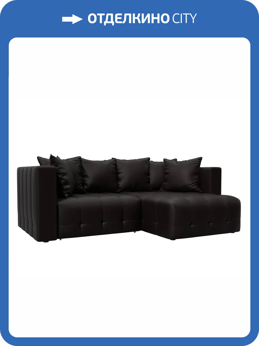 Диван угловой Лига Диванов Лига-052 НПБ 129911 GRIFON 12 коричневый, угол универсальный фото 9