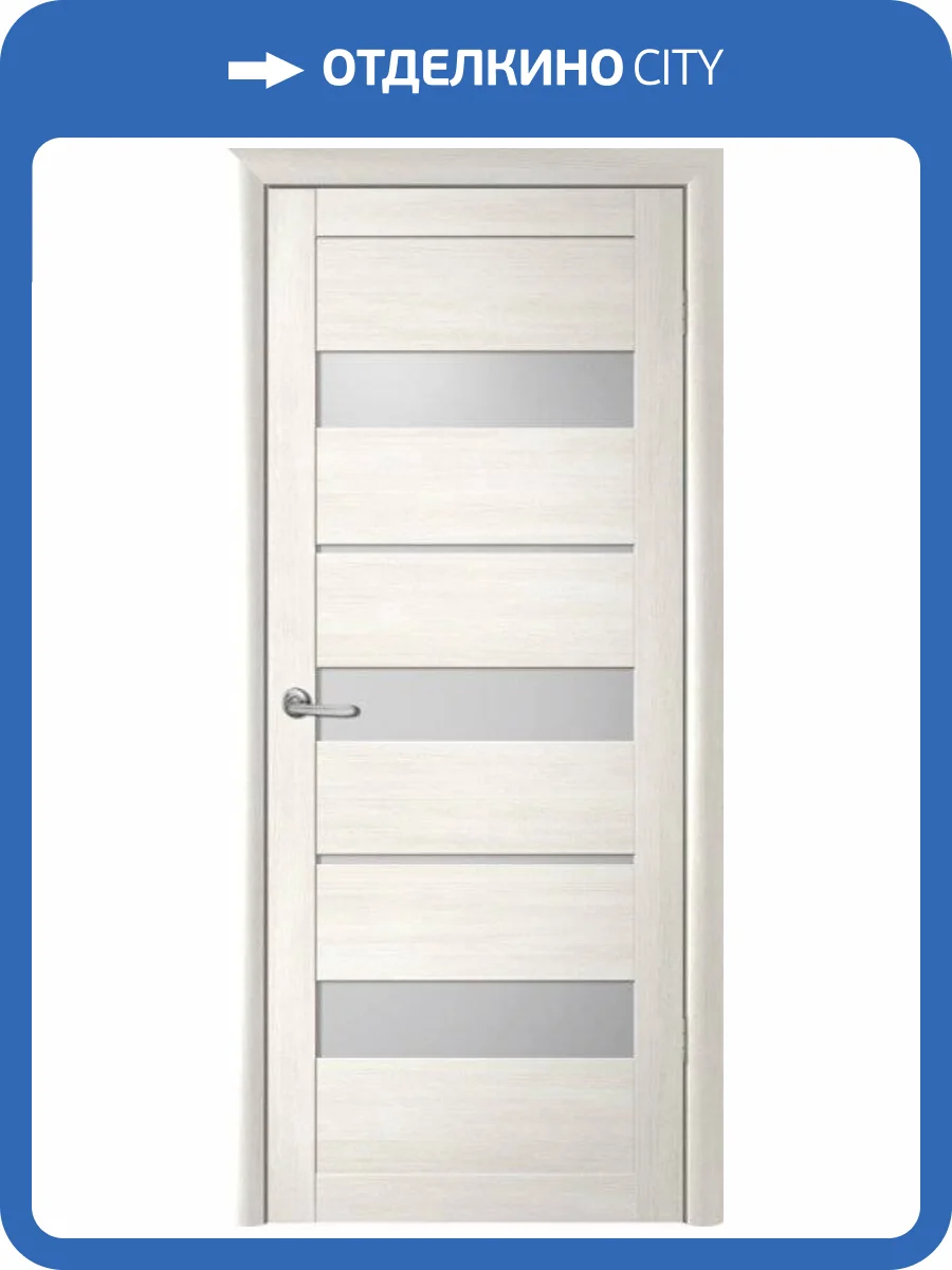 Межкомнатная дверь Albero Прага остеклённая белый кипарис мателюкс 800x2000 фото 2