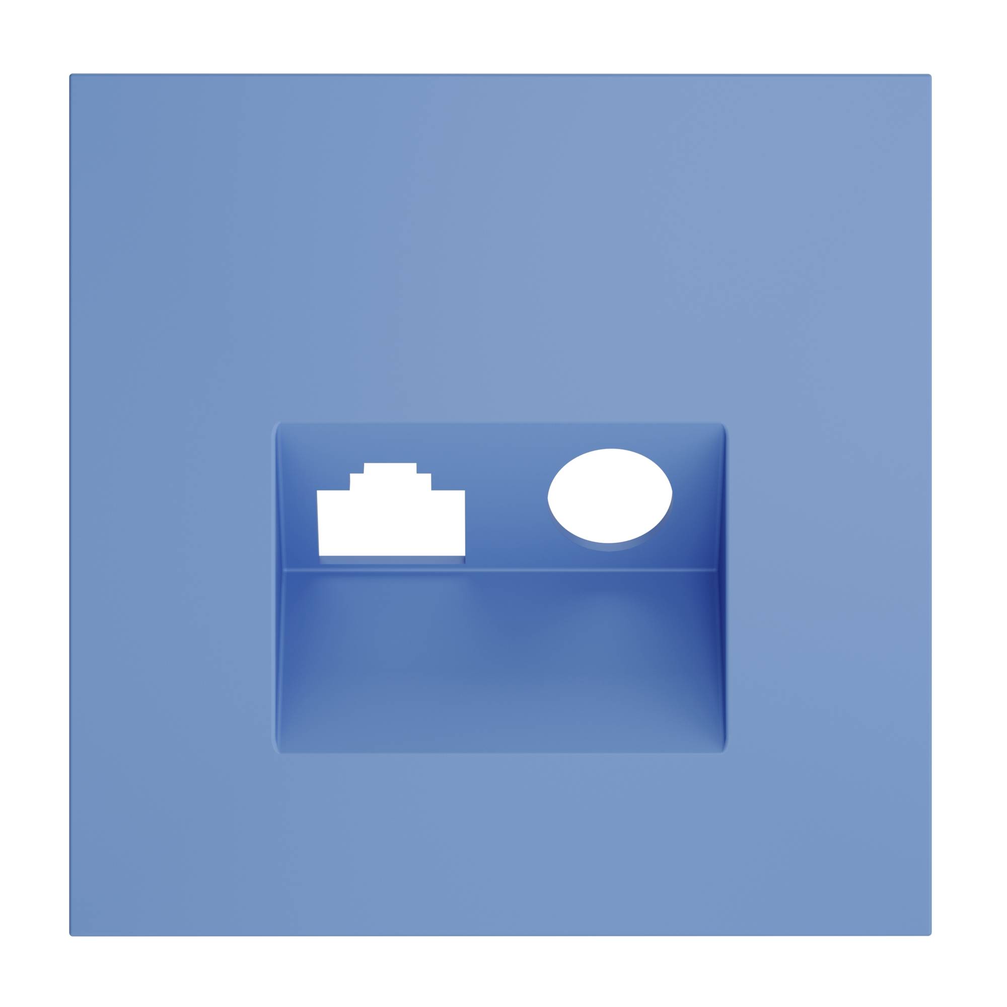 Лицевая панель для ТВ-розетки+Ethernet RJ45 Voltum S70 VLS002715 деним фото 3