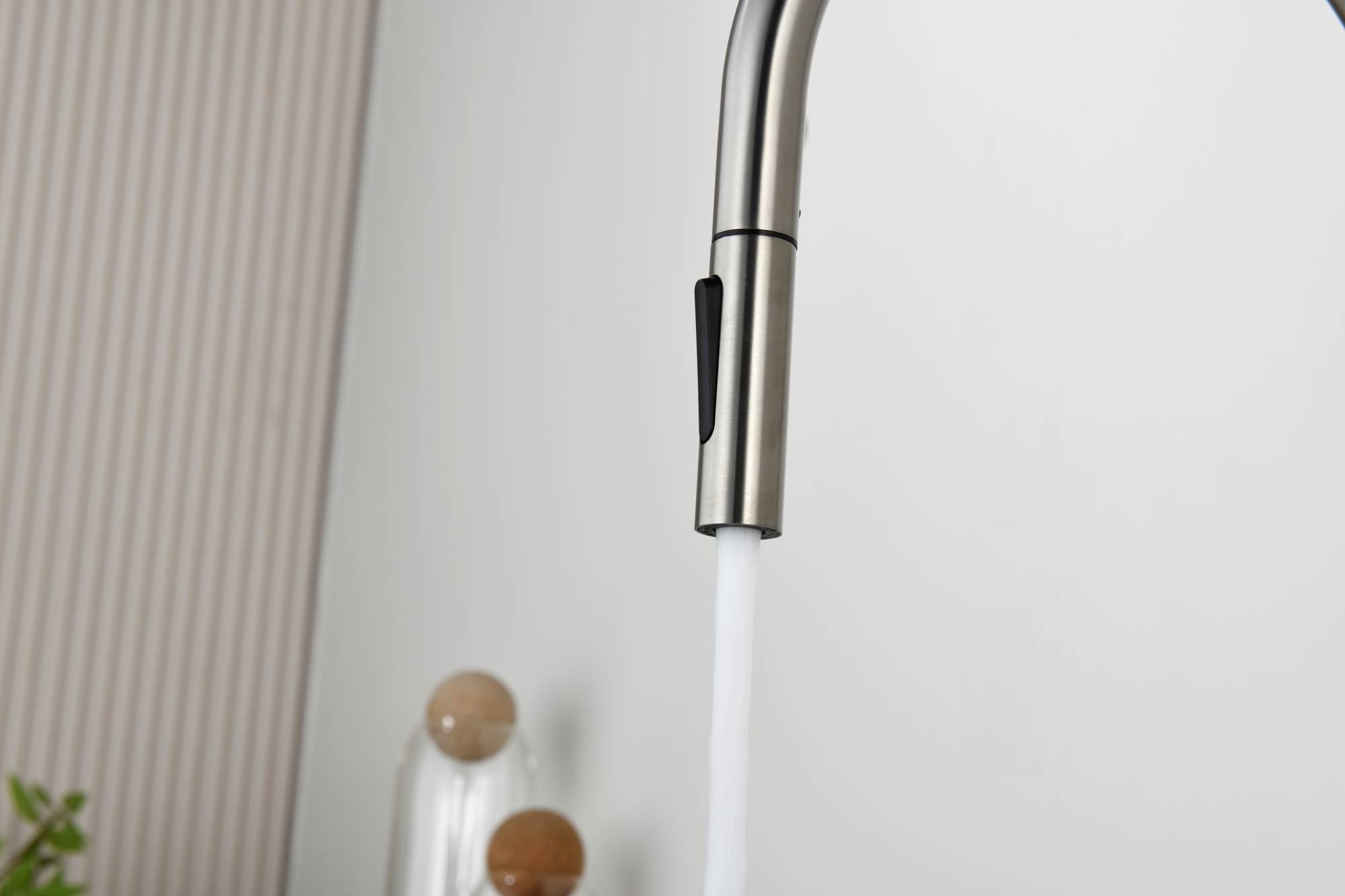Смеситель для кухни AQUAme Cucina AQM9901BN с выдвижным изливом, никель шлифованный фото 6