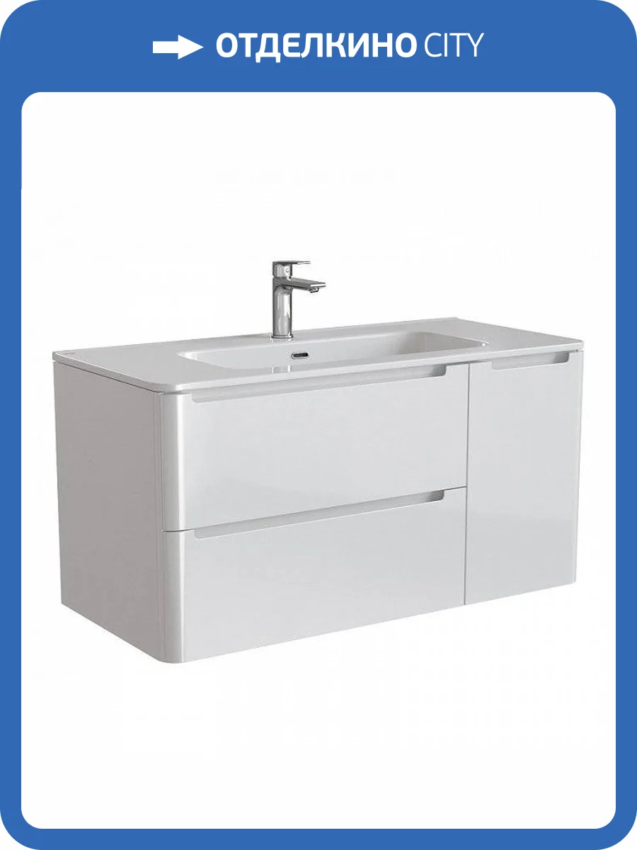 Тумба с раковиной Iddis Edifice 100 EDI10W1i95K подвесная, белый фото 5