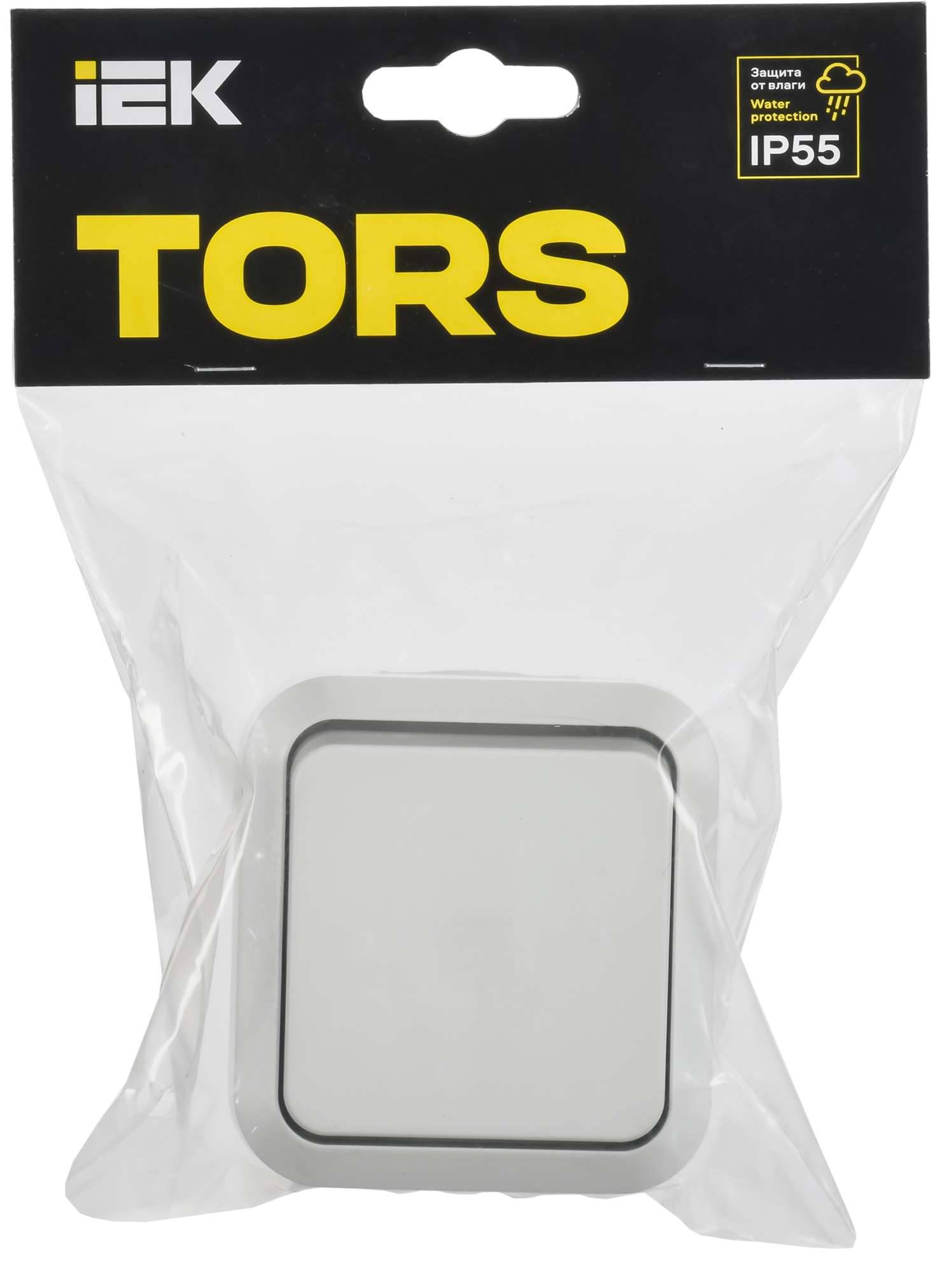 Выключатель 1-клавишный IEK Tors TS-V10-0-10-55-K01 белый фото 6
