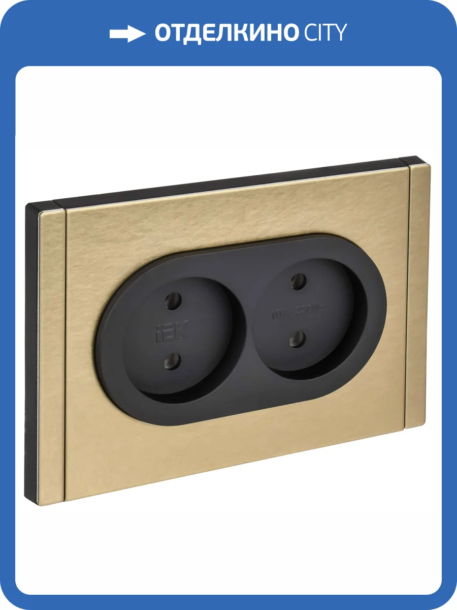 Розетка 2-местная IEK Forte&Piano FP-R20-10-1-M-K37 шампань фото 4
