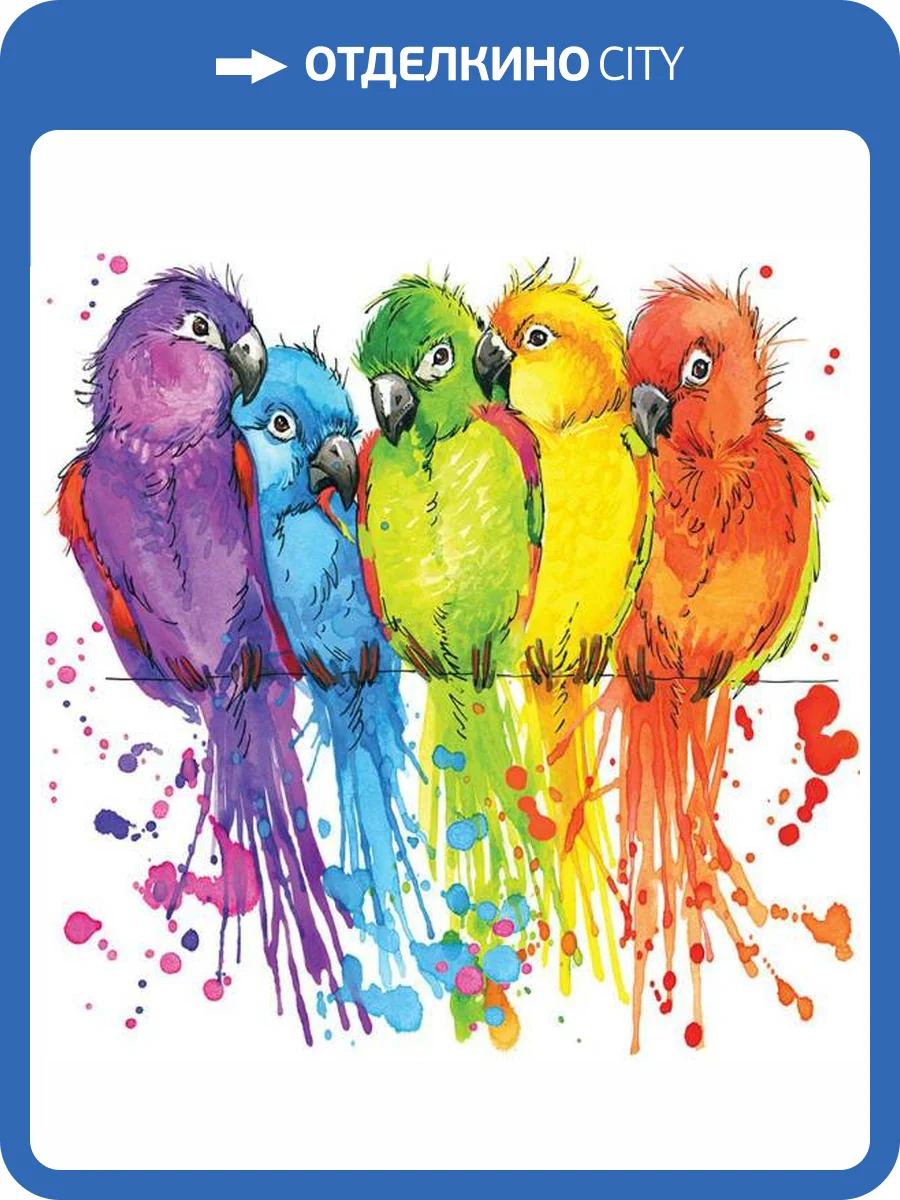 3D Фотообои Artegrafico «Яркие попугайчики» ART034 канвас фото 2