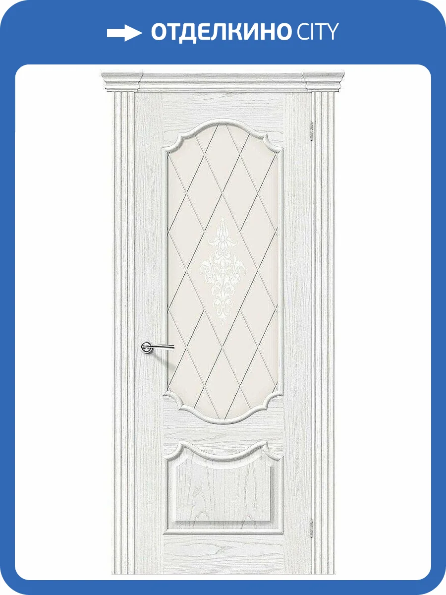 Межкомнатная дверь Bravo 001-0404 Париж Т-23 Жемчуг 2000x600 фото 2