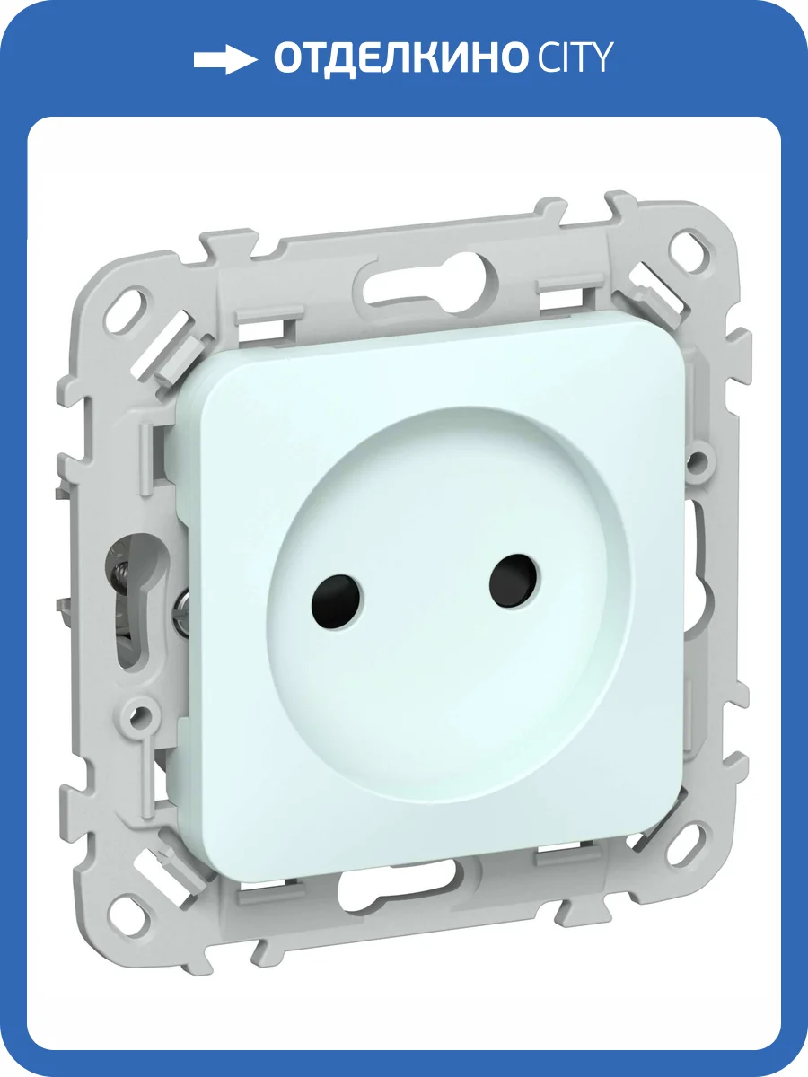 Розетка 1-местная с защитными шторками IEK Flite FI-R13-10-K94 холодный лед фото 2