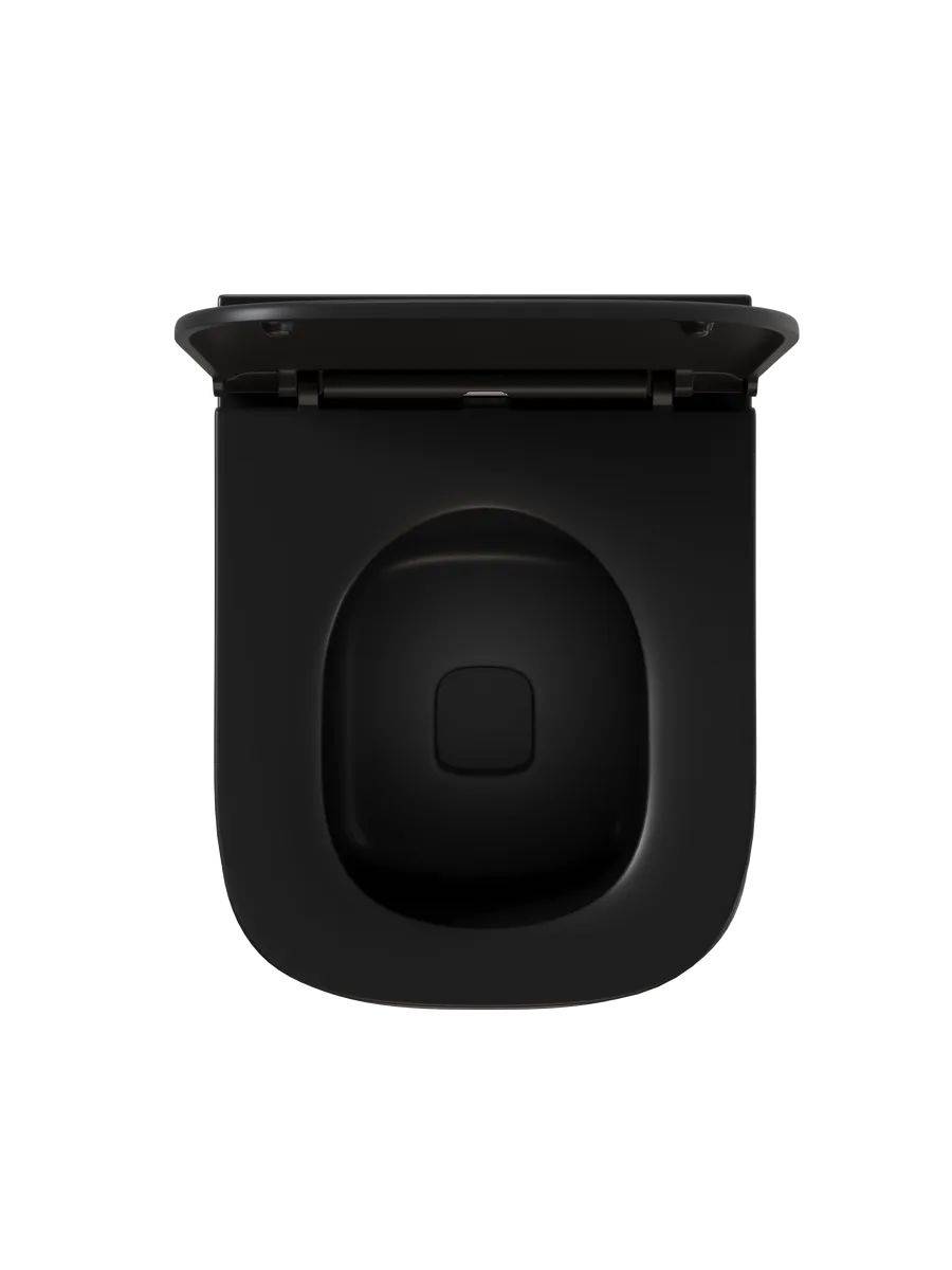 Унитаз подвесной Watersense Eva S W00083 безободковый, сиденье микролифт, черный матовый фото 14