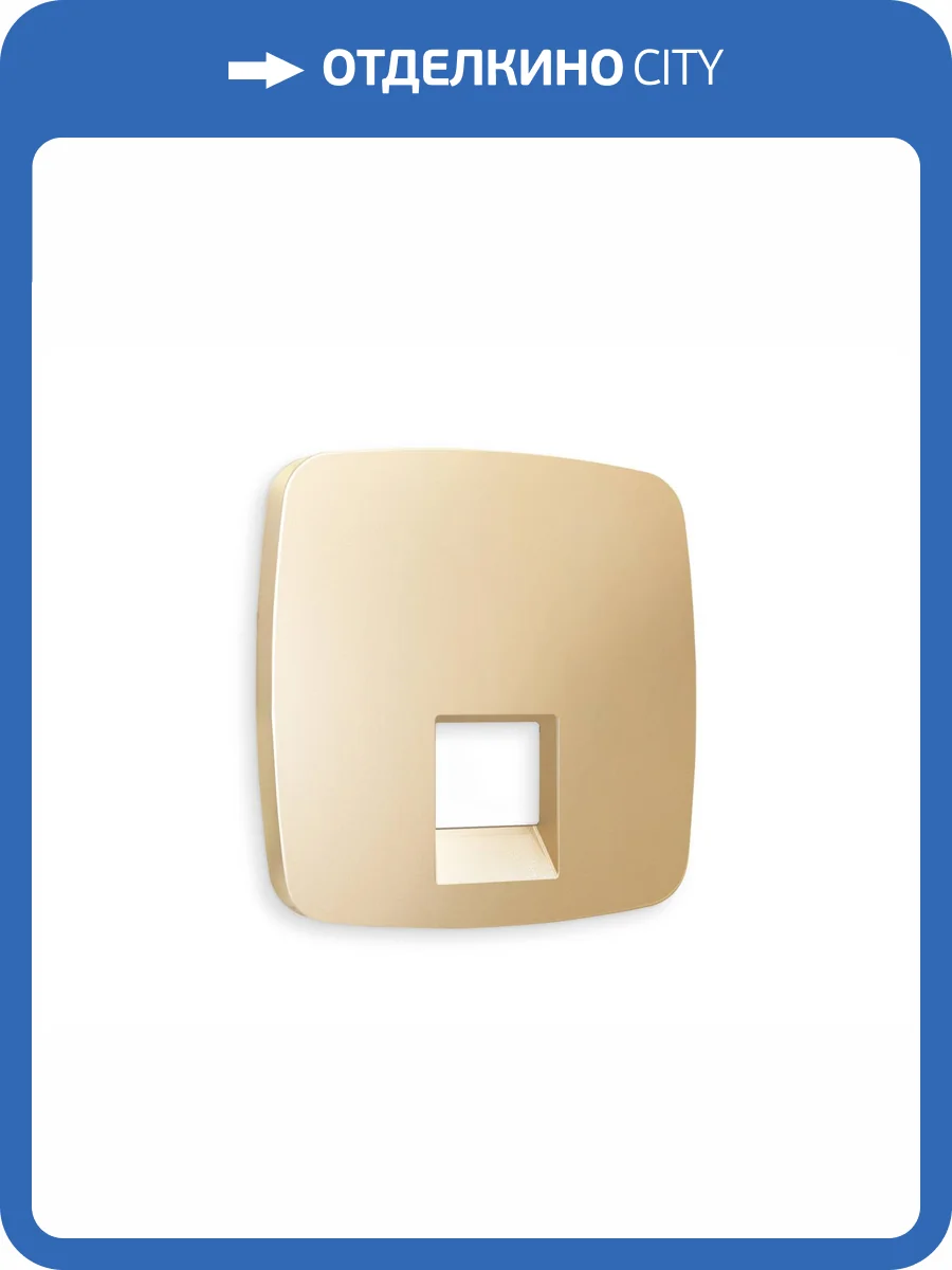 Лицевая панель для компьютерной/телефонной розетки RJ-45/RJ-11 Ambrella Volt Omega OP6120 шампань фото 3