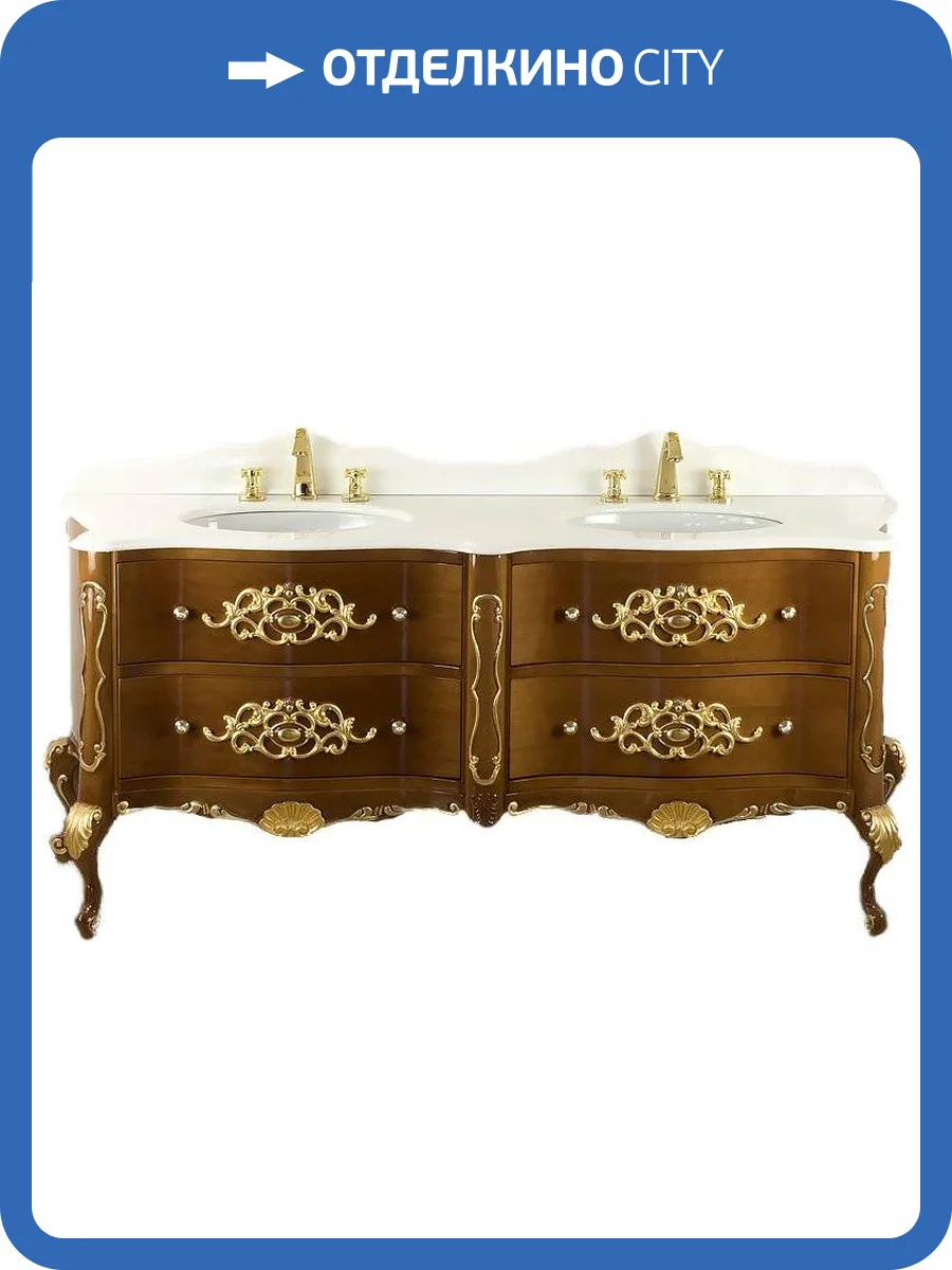 Тумба с раковиной Migliore Virginia 180 орех светлый для смесителя на 3 отверстия фото 2