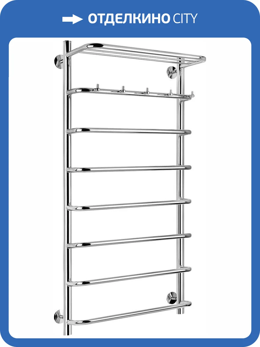 Полотенцесушитель водяной Secado Мерида 1 КСП 100x50, хром, с комплектом подключения фото 4