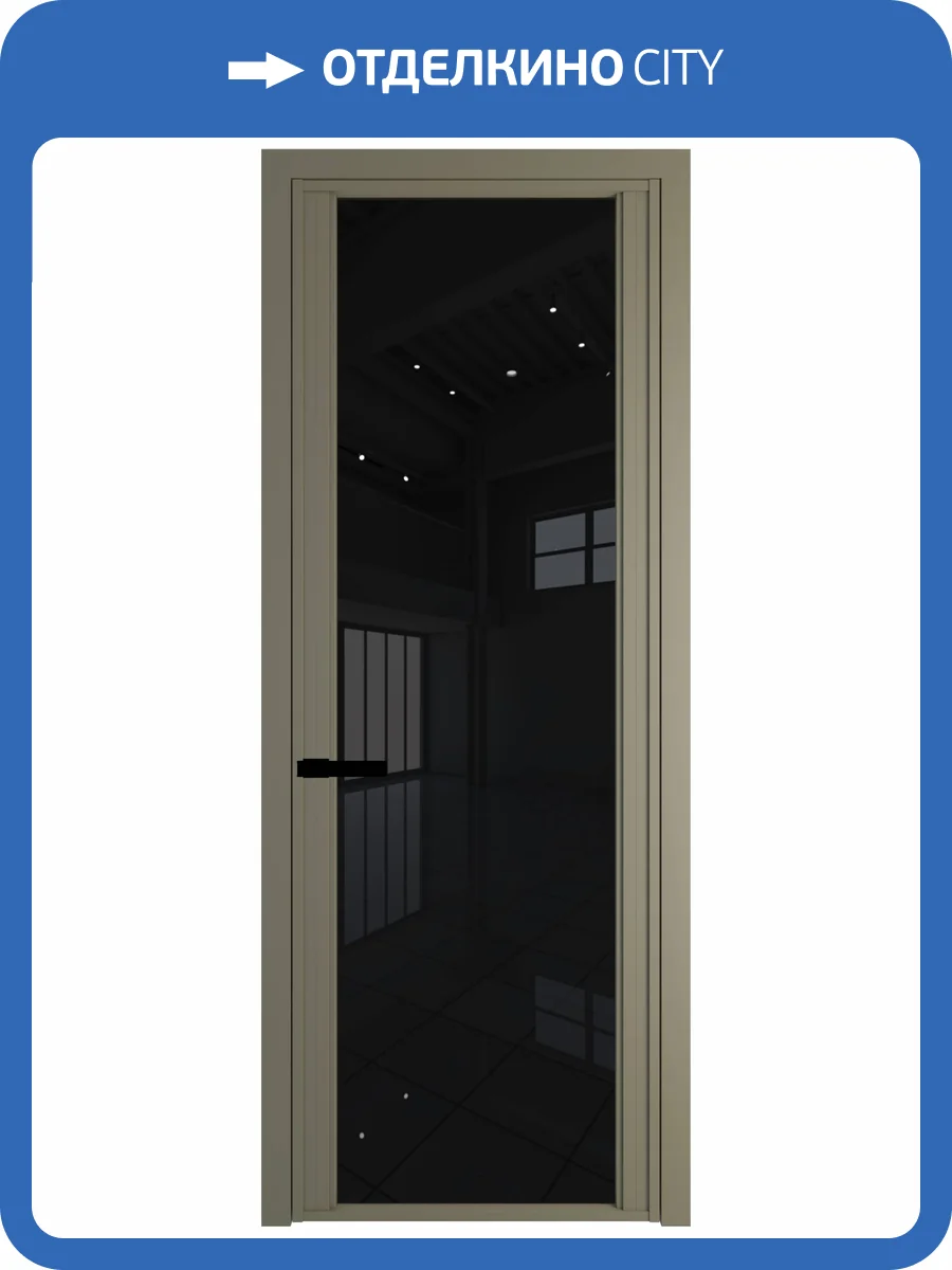 Межкомнатная дверь Profil Doors 2 AGP цвет профиля Шампань, стекло безопасное 6 мм черный триплекс 600x2000 фото 2