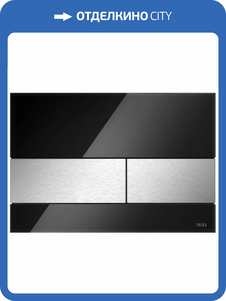 Кнопка смыва TECE Square 9240806 черное стекло, кнопка сатин фото 6