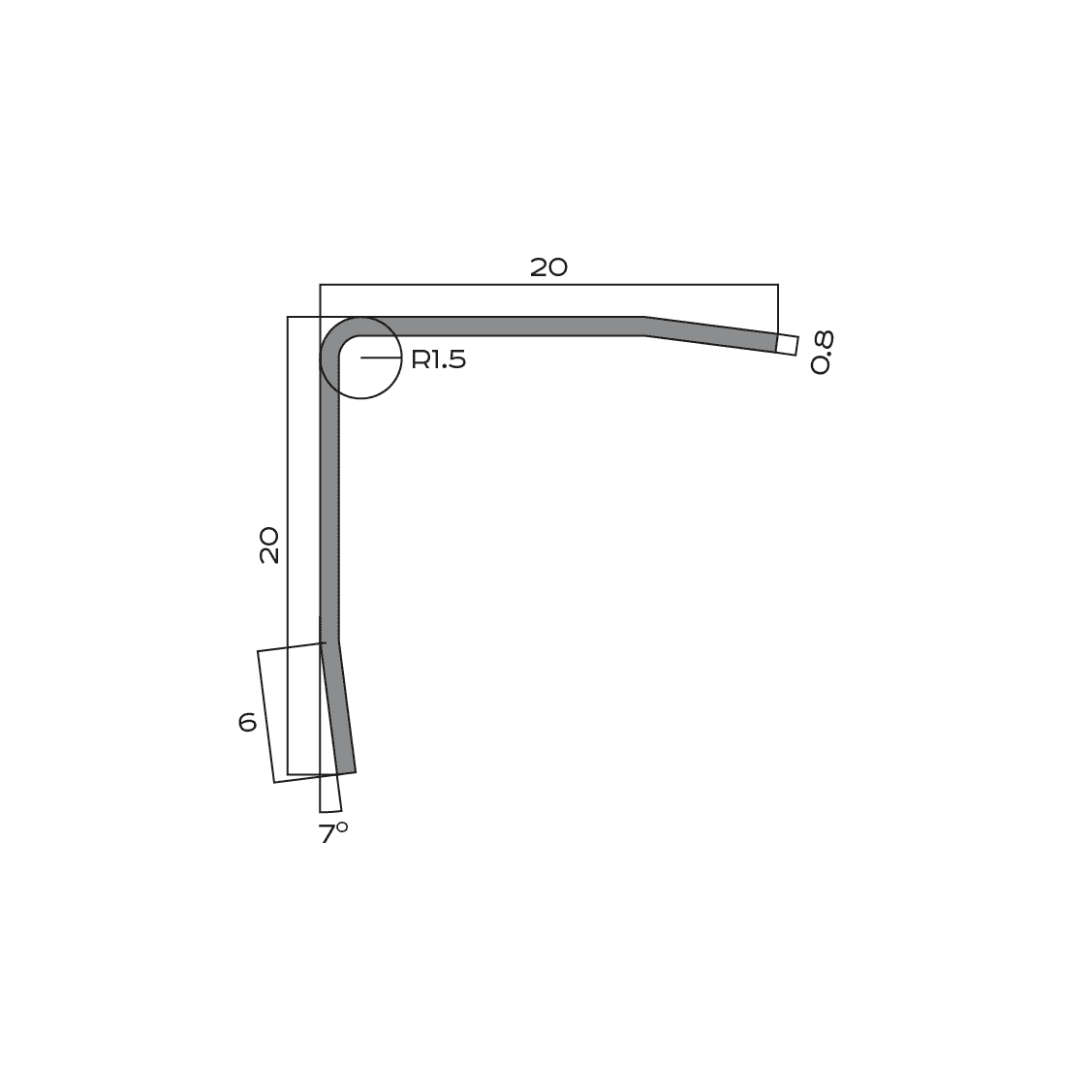 Уголок Neexy pvs100-11 BUM оружейный матовый 270x2x2 фото 2