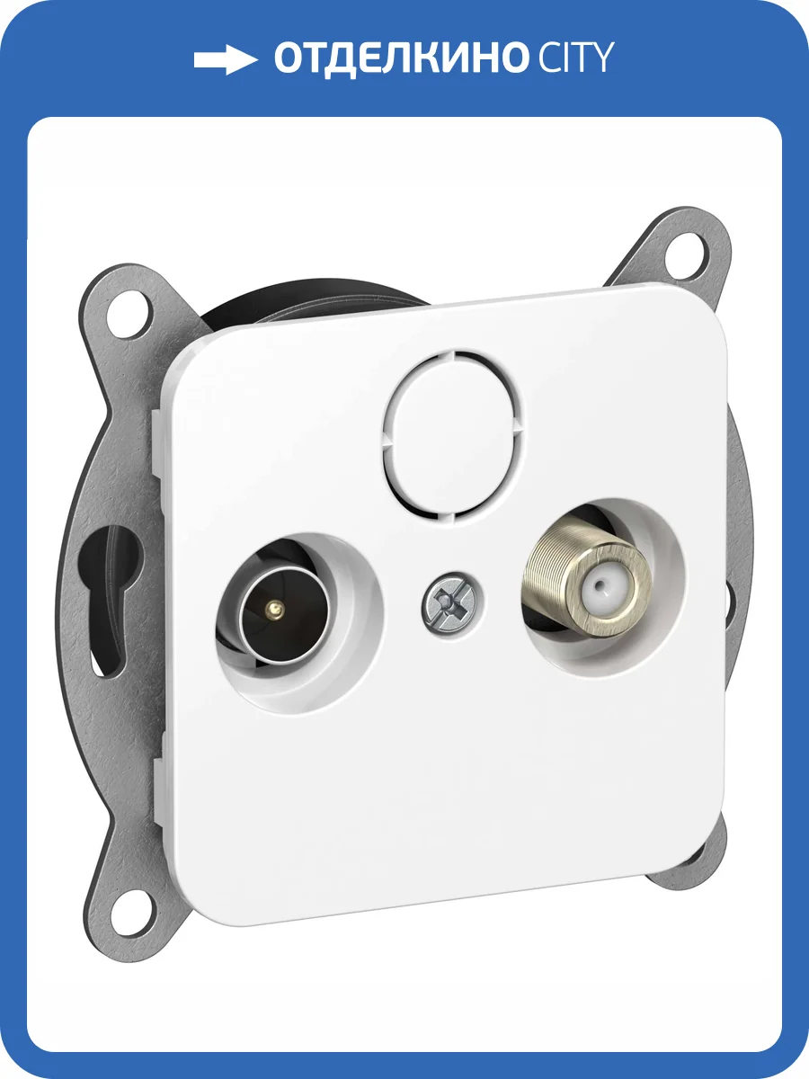 ТВ-розетка TV+SAT оконечная IEK Flite FI-AF23-O-K01 белый фото 7