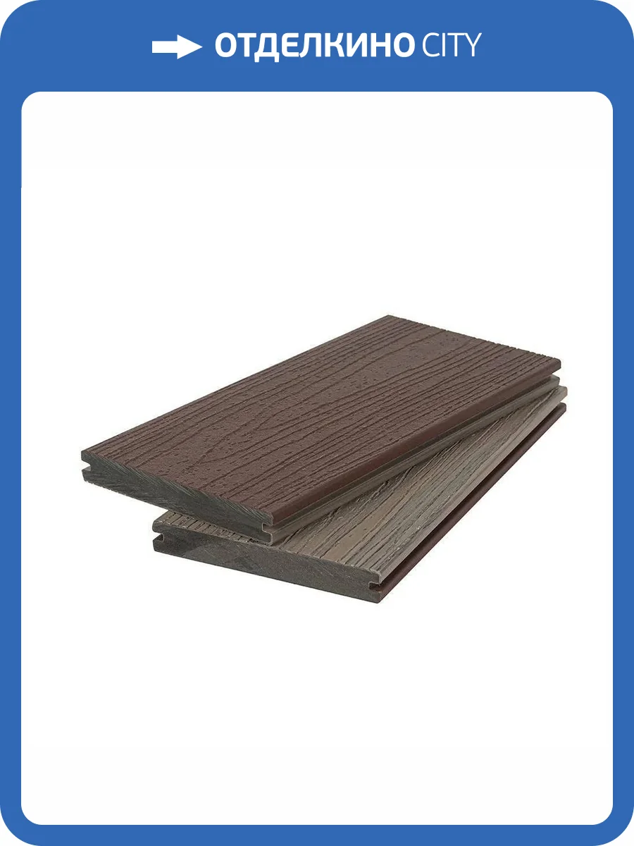 Террасная доска Polivan Group Nusadua 3D Wood Premium Co-Extrusion Массив Chocolate Mix + Snow Mix ДПК 2900x140x20 фото 2