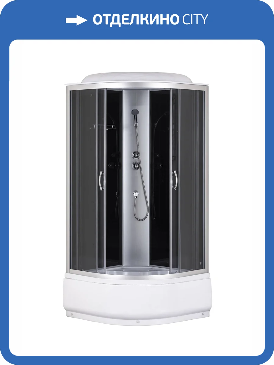 Душевая кабина Taliente TA-9090G профиль хром, стекло тонированное, 90x90x215 фото 4