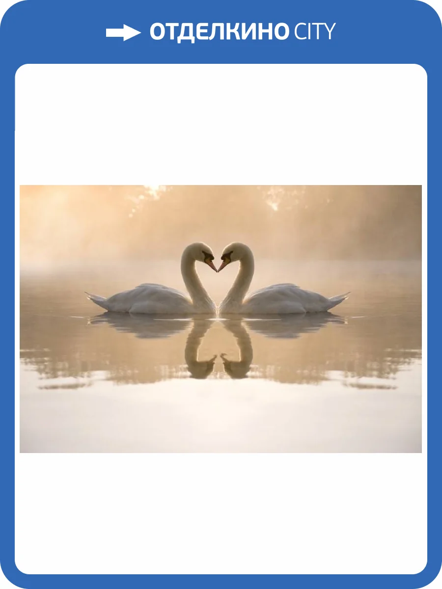 3D Фотообои Artegrafico «Влюбленные лебеди» WILD-008 акварель фото 2