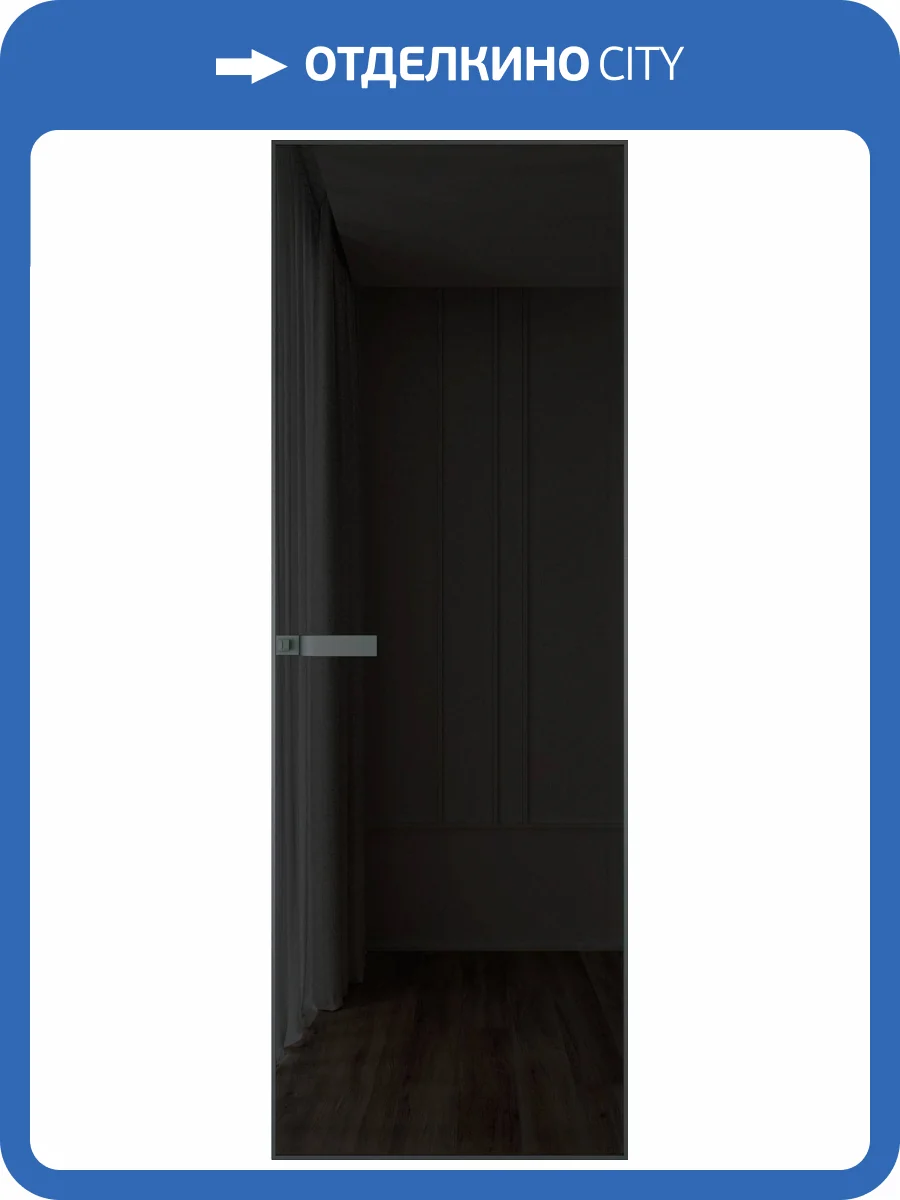 Межкомнатная дверь Profil Doors 1 AGN цвет профиля Серая ночь, стекло безопасное 4 мм черное тонированное 800x2000 фото 2