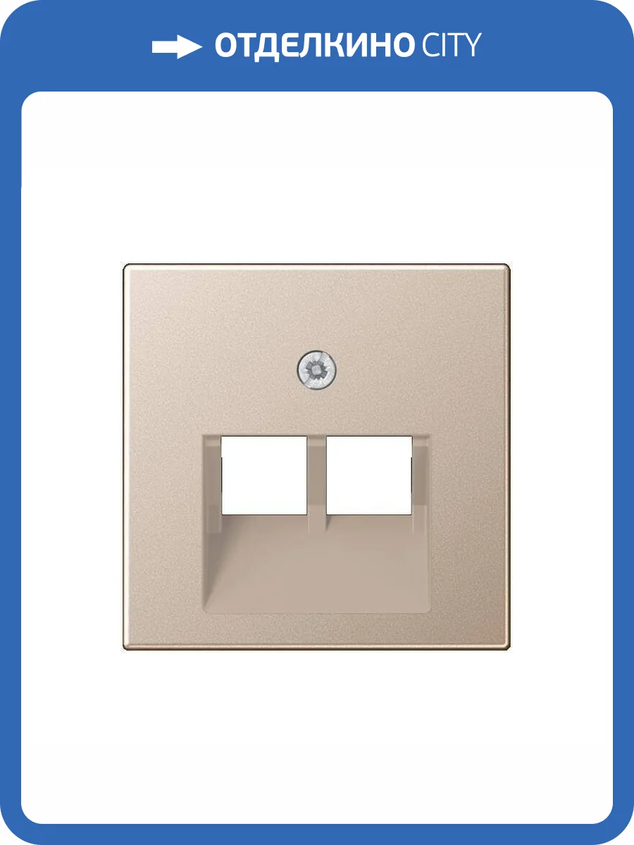 Накладка 2-ой наклонной телефонной/компьютерной розетки Jung A 500 шампань A569-2BFPLUACH фото 2