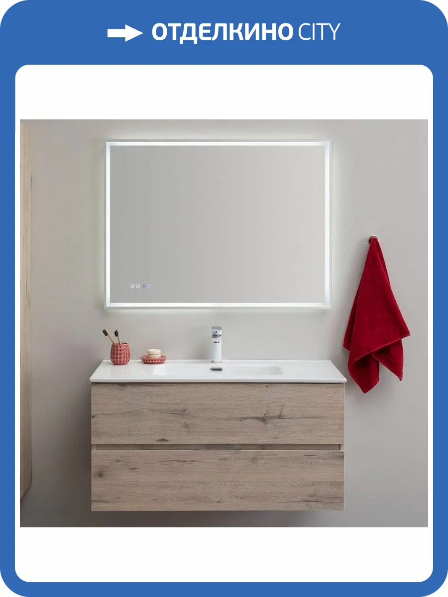 Мебель для ванной Aquanet Алвита new 100 подвесная, дуб веллингтон белый, с ящиками фото 24