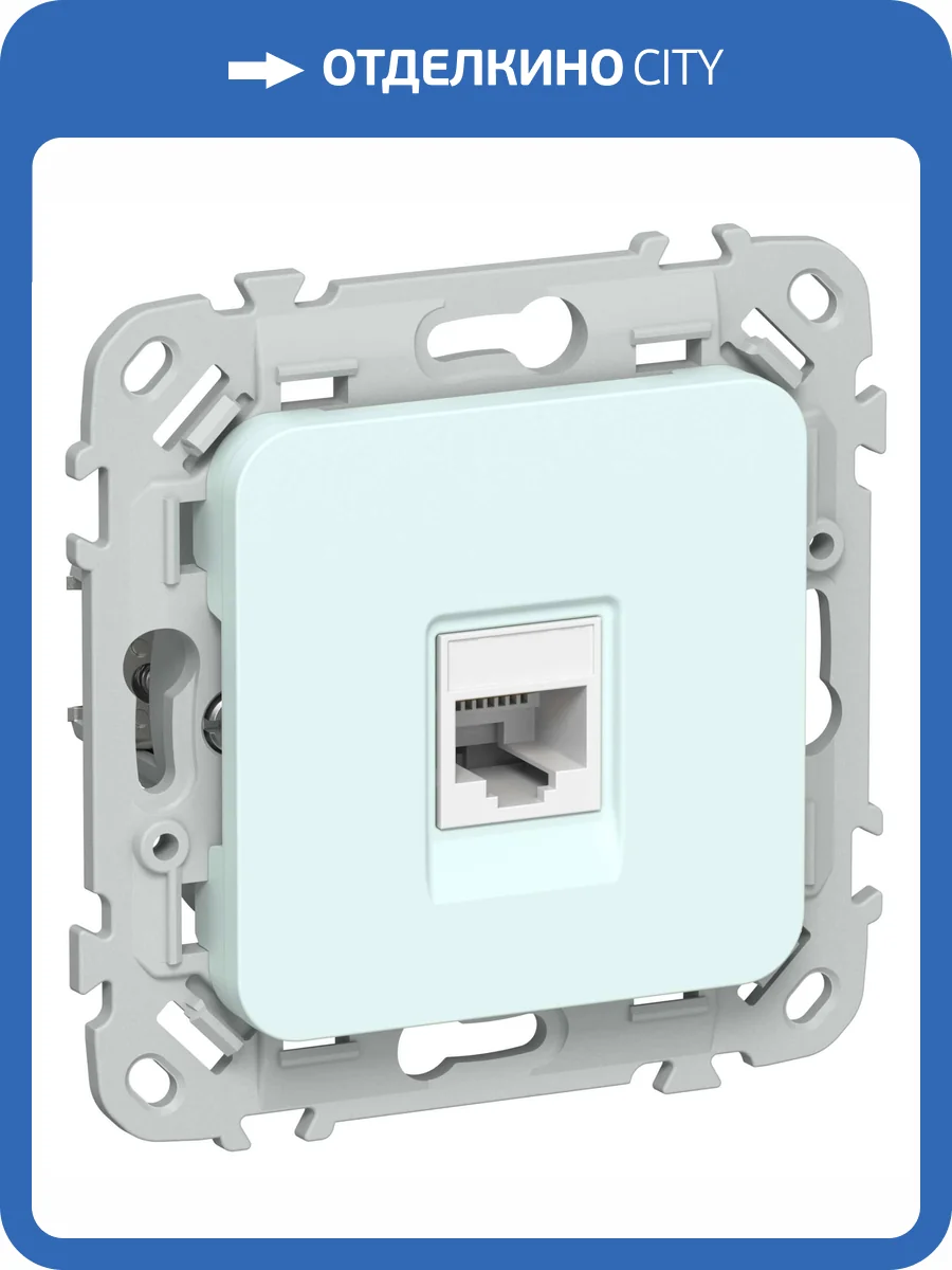 Розетка компьютерная RJ45 IEK Flite FI-K12-1-K94 холодный лед фото 2
