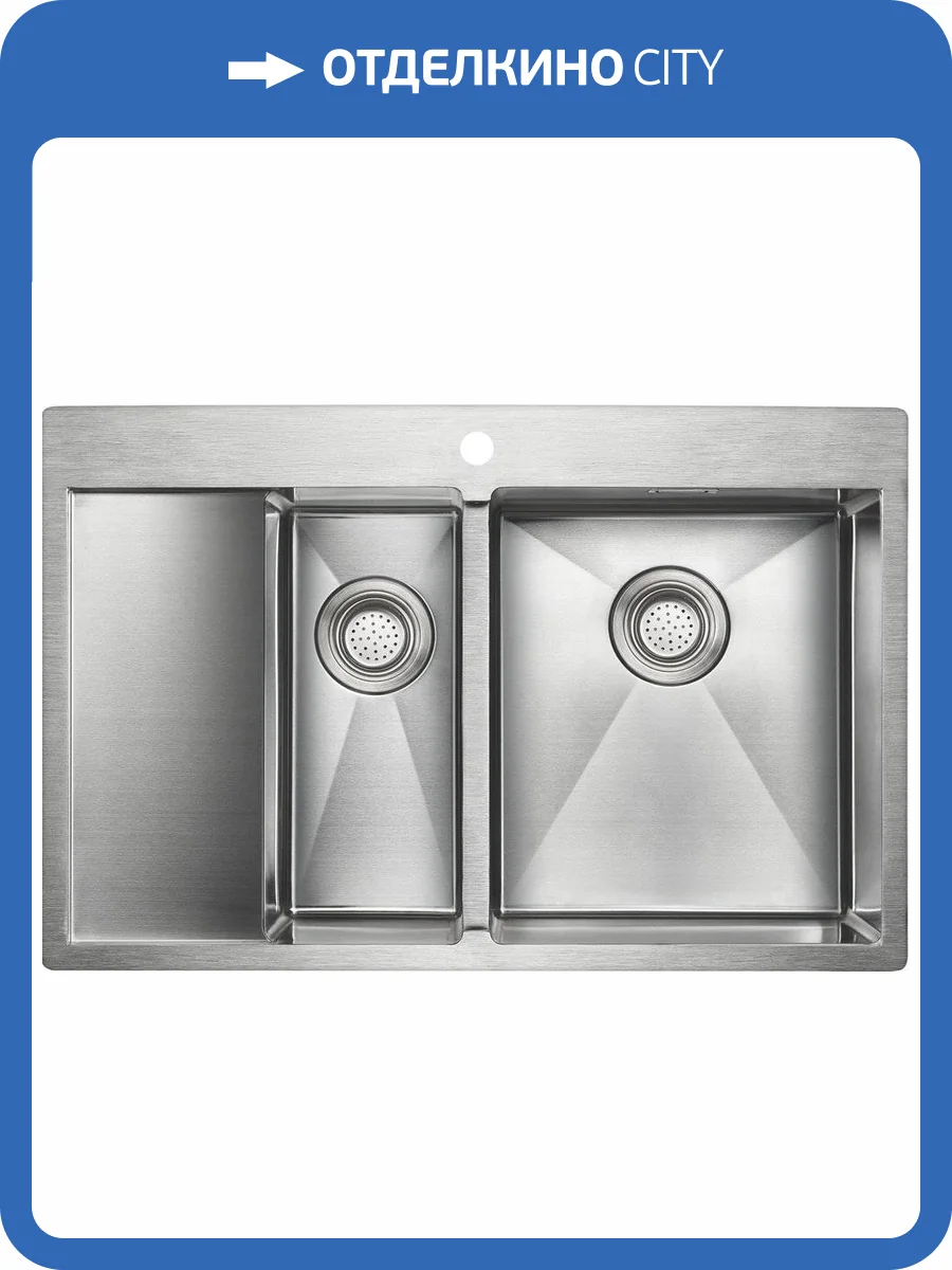 Мойка кухонная Paulmark Union PM537851-BSR брашированная нержавеющая сталь R фото 5