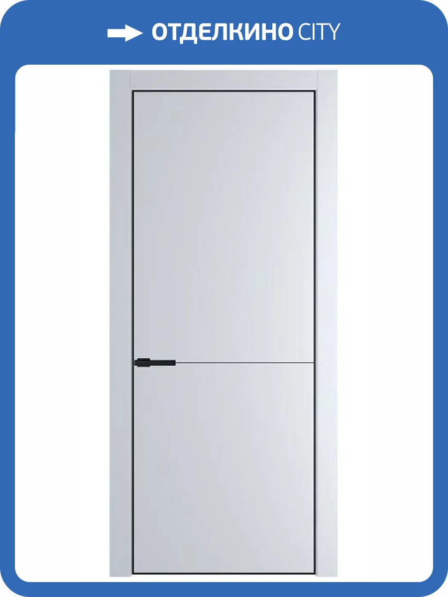 Межкомнатная дверь Profil Doors 16 PA полотно Вайт, профиль черный, алюминиевый молдинг 3мм 800x2000 фото 2