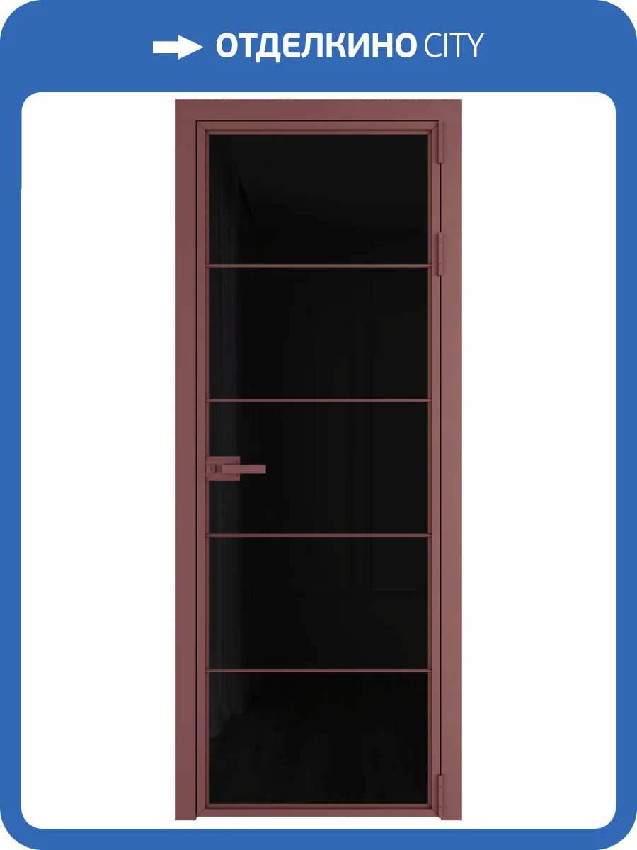 Межкомнатная дверь Profil Doors 5 AX цвет профиля Красный антрацит, стекло безопасное 6 мм черный триплекс 800x2000 фото 2