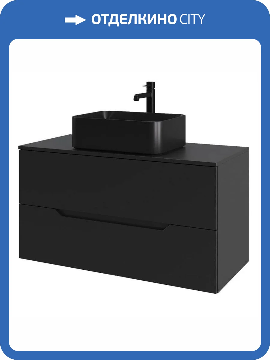 Тумба с раковиной Orange Line Li-70TubMDF+B02-460MB черный матовый, 70 см фото 6