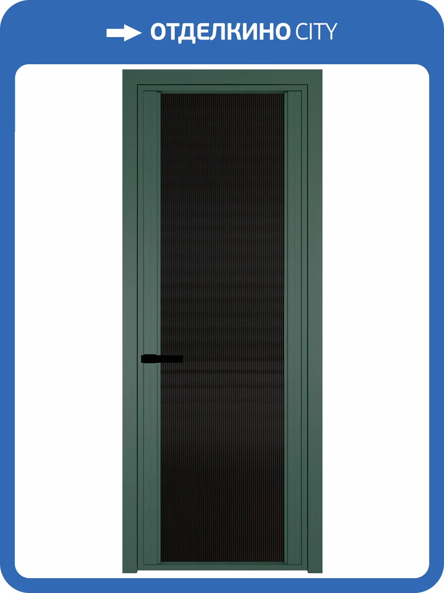 Межкомнатная дверь Profil Doors 2 AGP цвет профиля Зеленый воск, стекло безопасное 6 мм мору черный 800x2000 фото 2