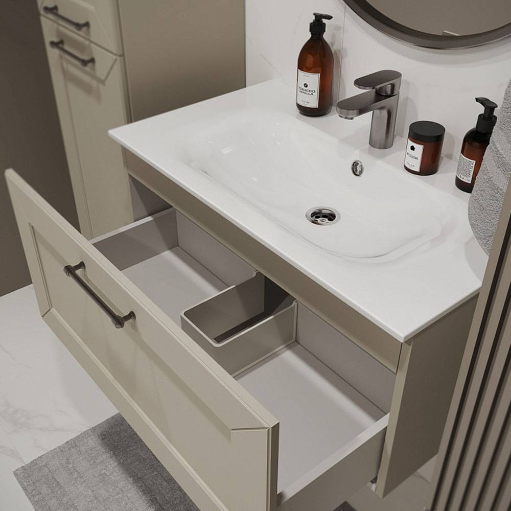 Тумба с раковиной Terminus Victoria VIC10801900101O айвори, 80x38 фото 2