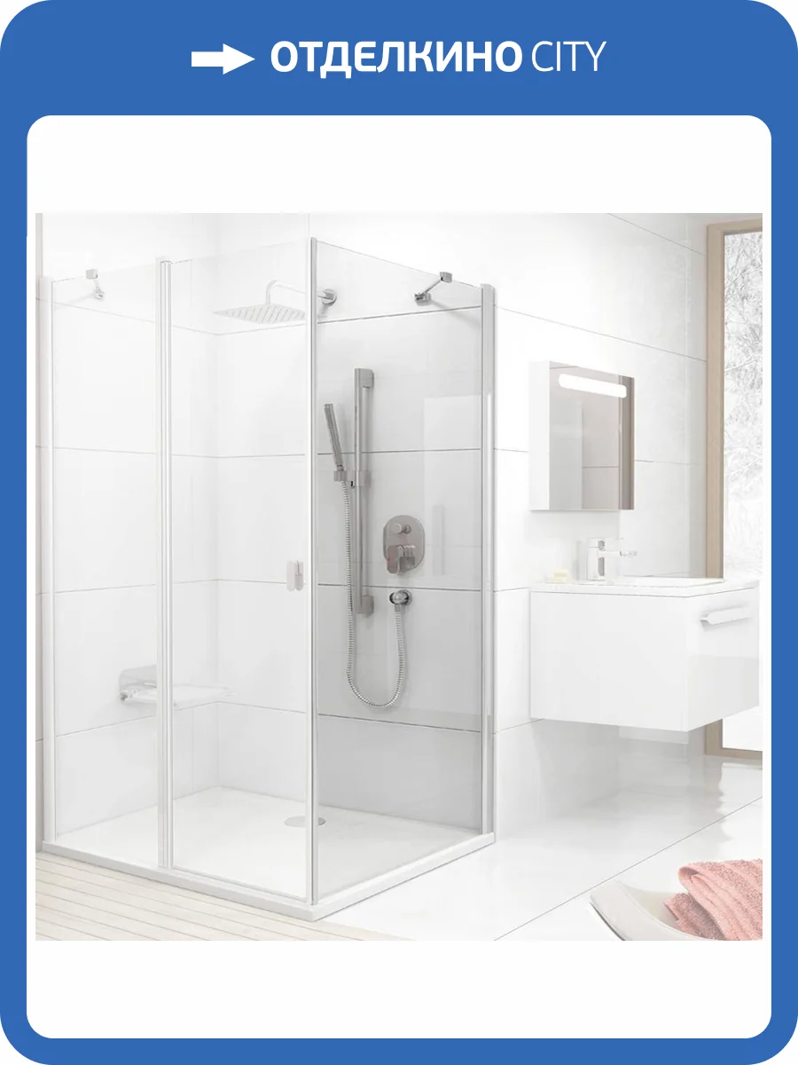 Боковая стенка Ravak CPS-100 Transparent, профиль белый фото 5