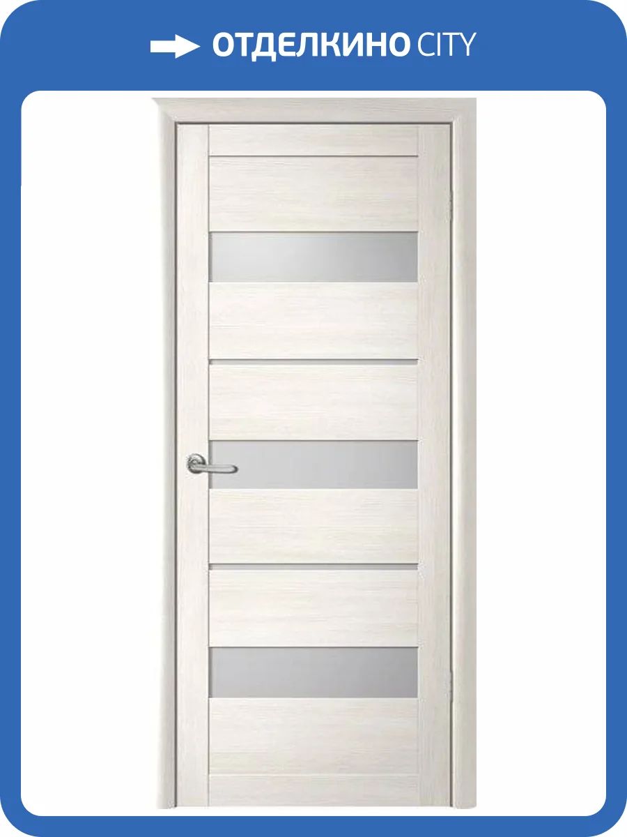 Межкомнатная дверь Albero Прага Глянец остеклённая белый 800x2000 фото 2