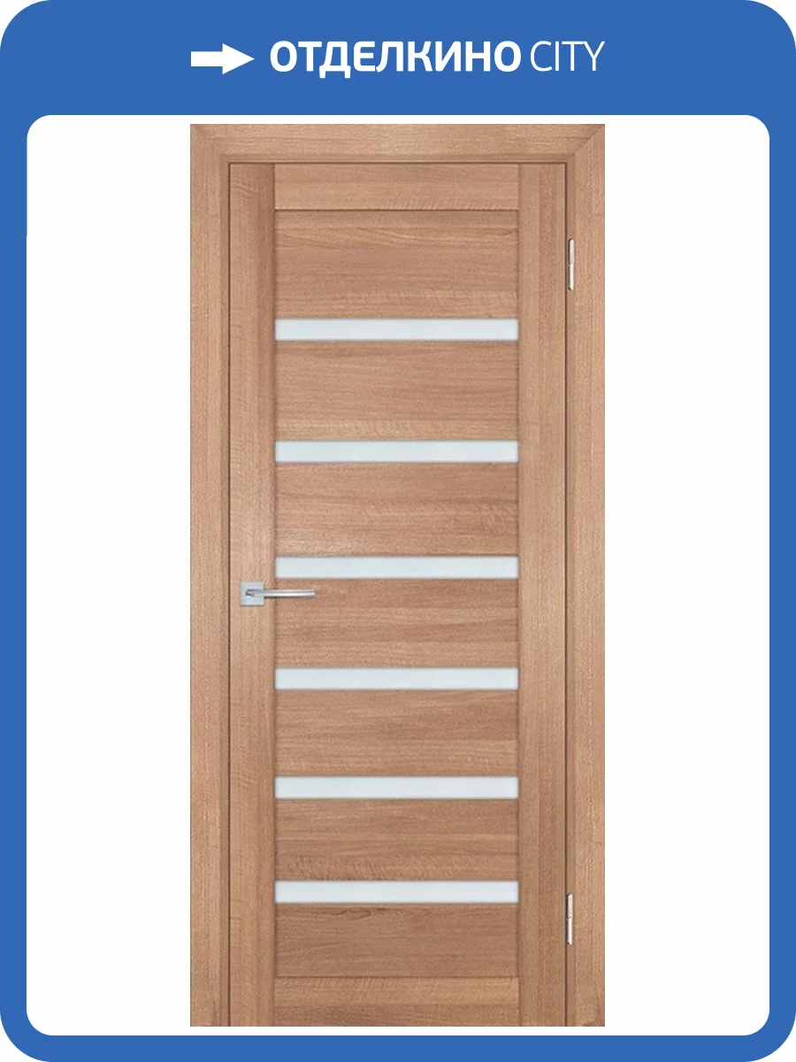 Межкомнатная дверь экошпон Мариам Техно 707, остекленная, миндаль 700x2000 фото 2