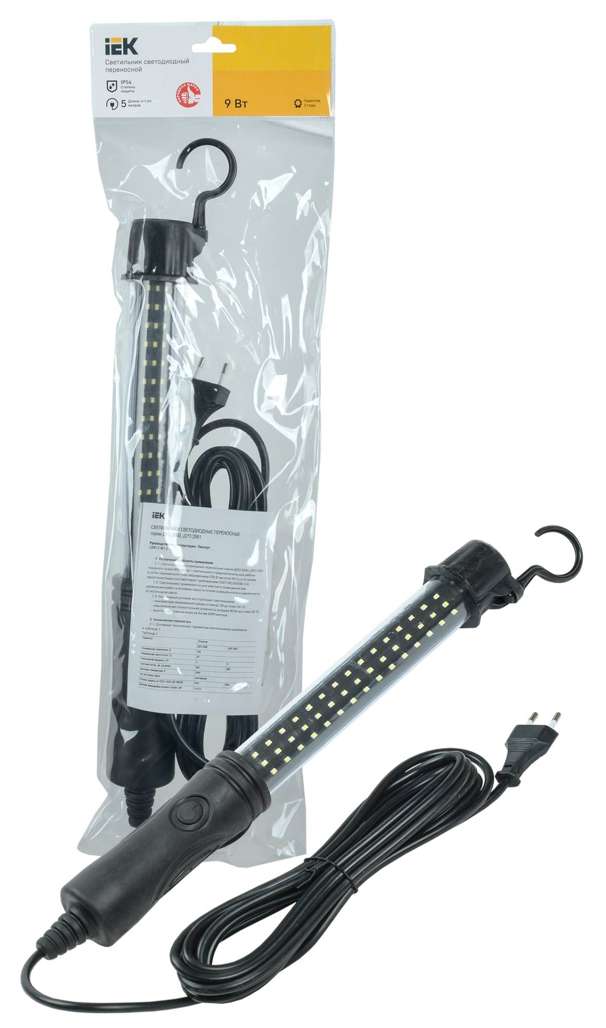 Переносной светодиодный светильник IEK ДРО 2061 LDRO1-2061-09-05-K02 фото 2